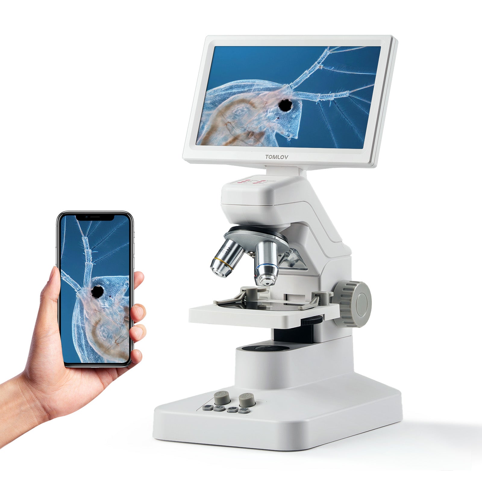TOMLOV DM301 Pro Microscope for Kids Adults Students Digital Microscope with 7" Screen
