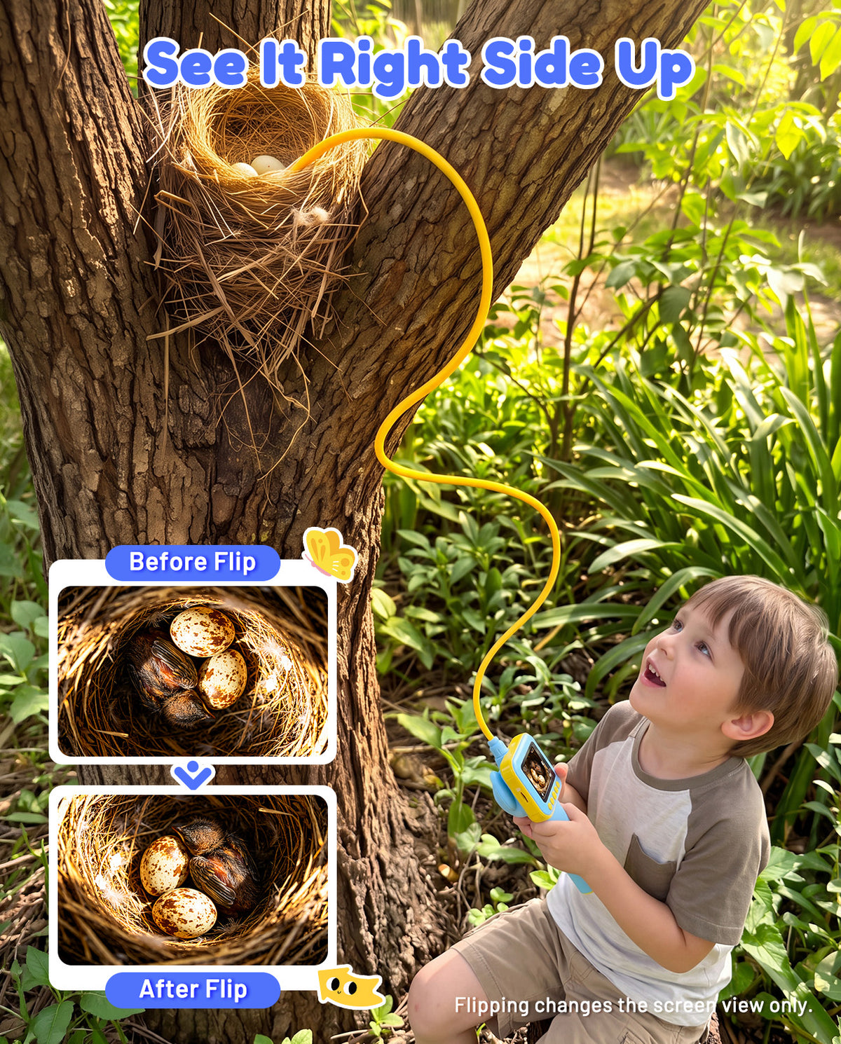 【NEW】TOMLOV S50 Microscope for Kids, Kids Borescope Camera with Light, STEM Toy