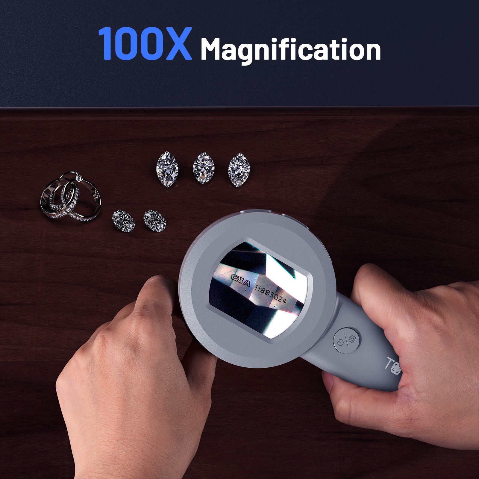 TOMLOV P10 Microscope for Adults Kids, 100X LED Lighted Jewelers Loupe