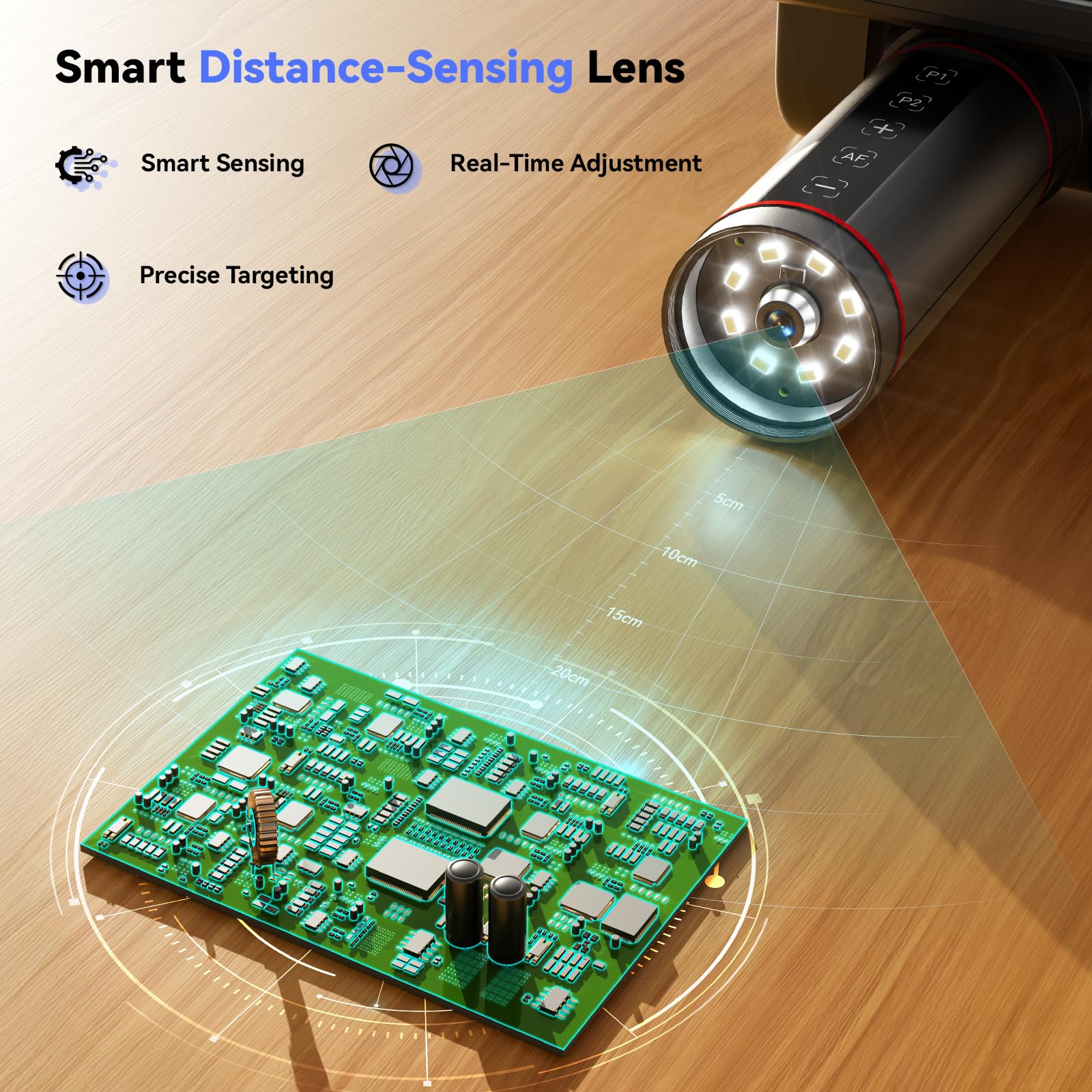 TOMLOV Autofocus 4K Digital Microscope: 8" TM4K-AF Flex Arm HDMI Micro Soldering Microscopes