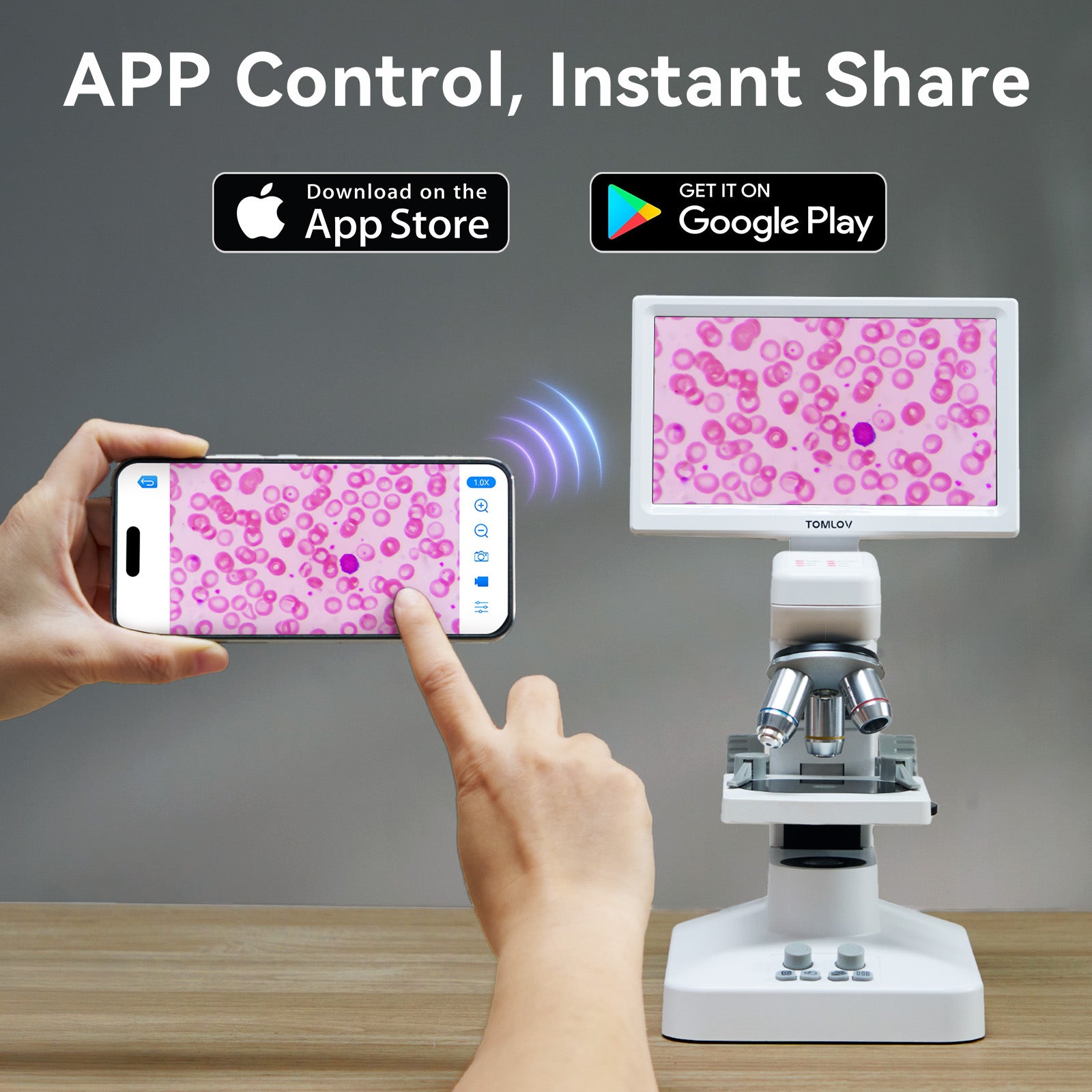 TOMLOV DM301 Pro Microscope for Kids Adults Students Digital Microscope with 7" Screen