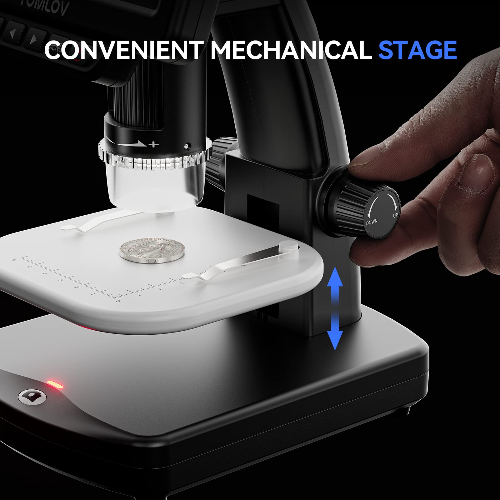 TOMLOV DM13 1000X LCD Digital Microscope, Coin Microscope with 5" IPS Screen