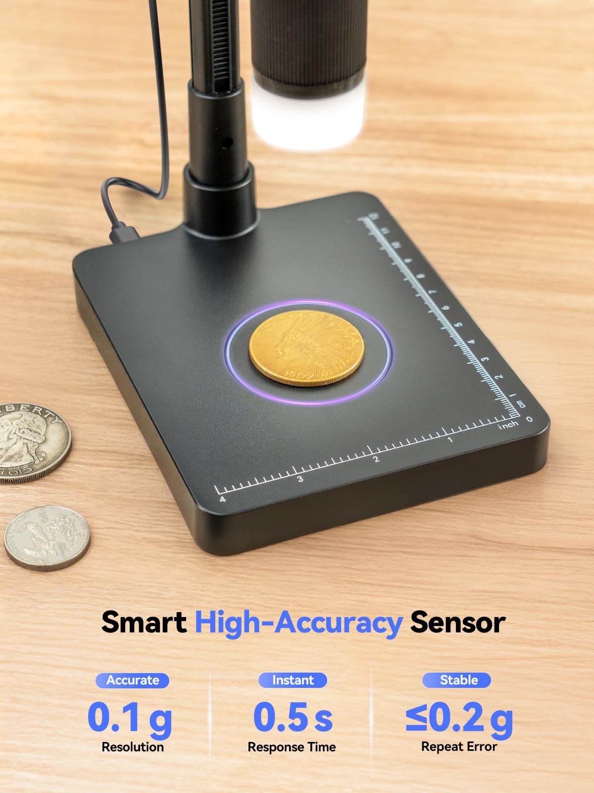 TOMLOV DM4W 4.3" Coin Microscope Weighing Scope for Collectors, Jeweler Compatible with Windows/Mac