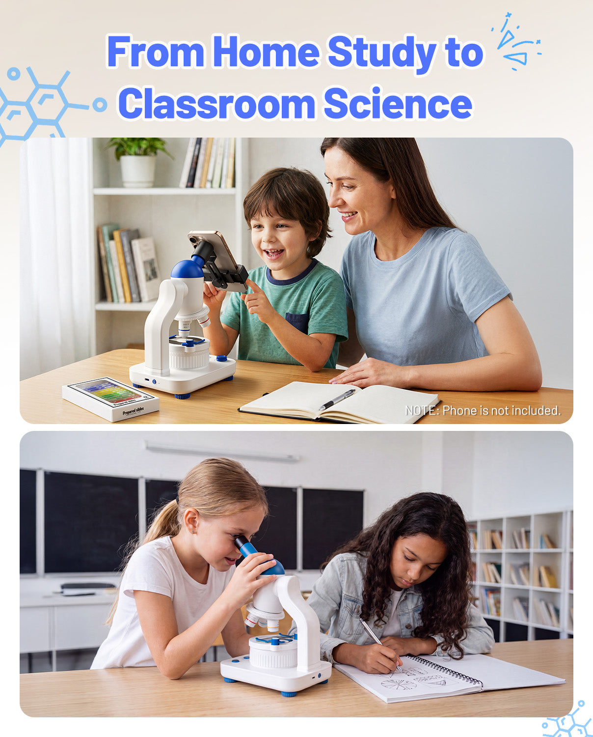 TOMLOV DM301K Microscope for Kids, 640X Educational Science Kit, STEM Toy