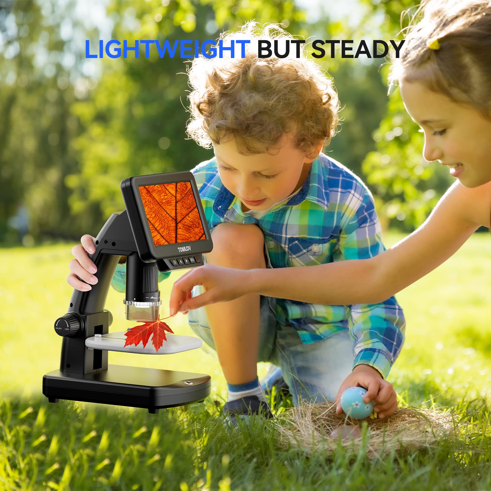 TOMLOV DM13 1000X LCD Digital Microscope, Coin Microscope with 5" IPS Screen