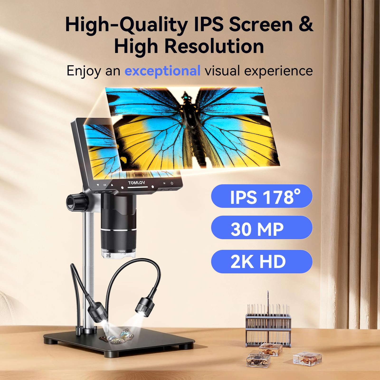 TOMLOV TriL107 3-Lens Digital Microscope