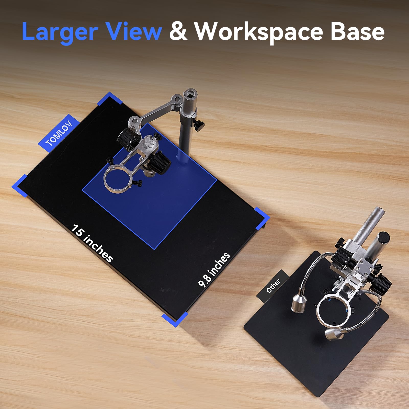 TOMLOV TM4K 10" Flex Arm Digital Microscope 2000x, Spin Arm Soldering Microscope for Electronics Repair