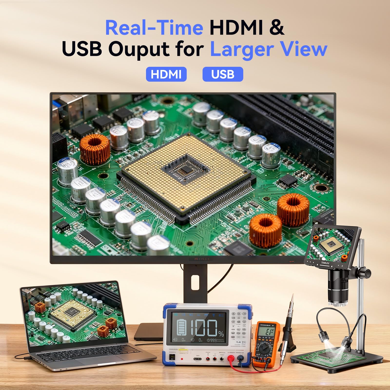 TOMLOV TriL107 3-Lens Digital Microscope