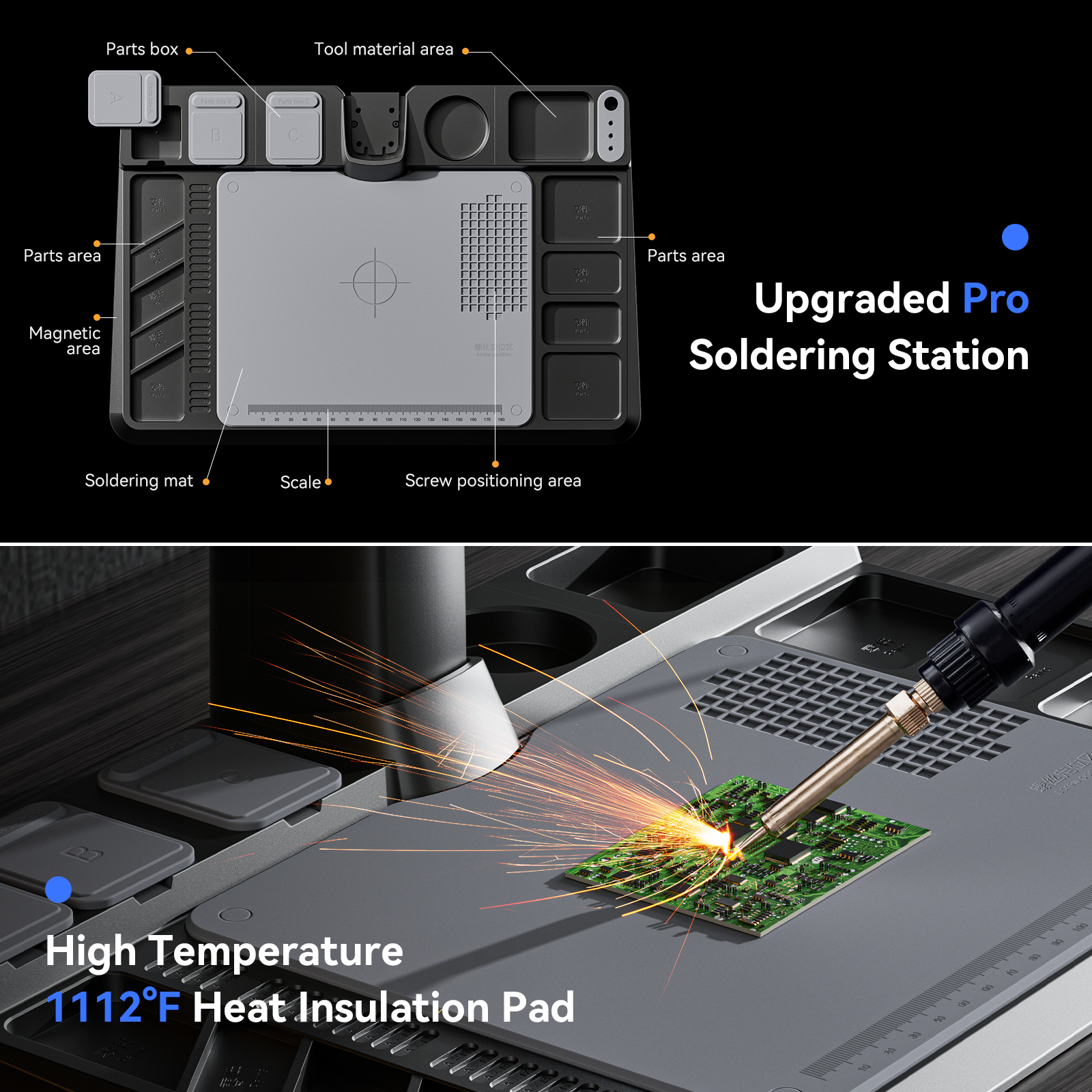 TOMLOV TRM101 7" IPS Digital Microscope 1600X, Pro Soldering Microscope with Pro Soldering Station