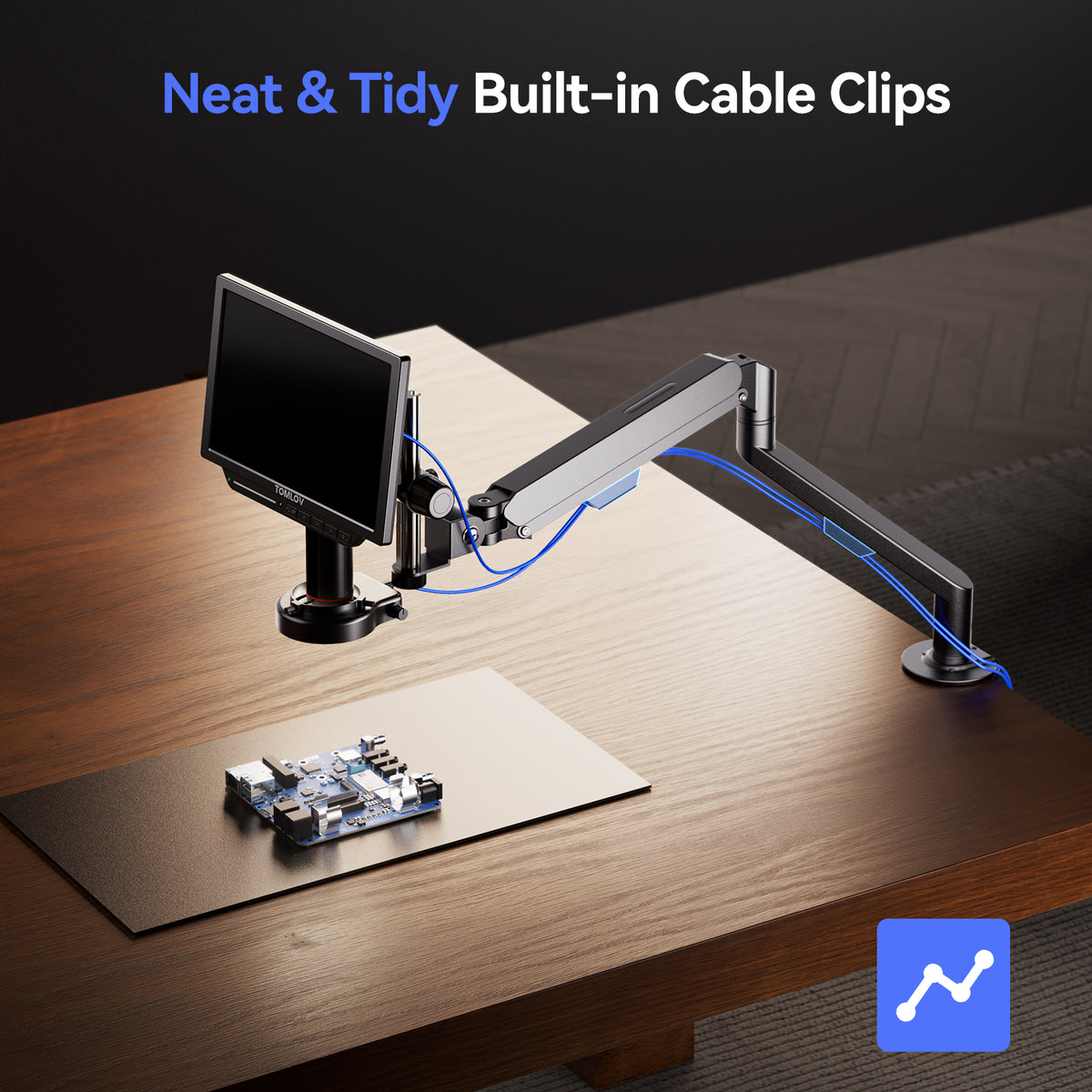 TOMLOV AM06 Flexible Boom Arm Stand for Digital Microscopes