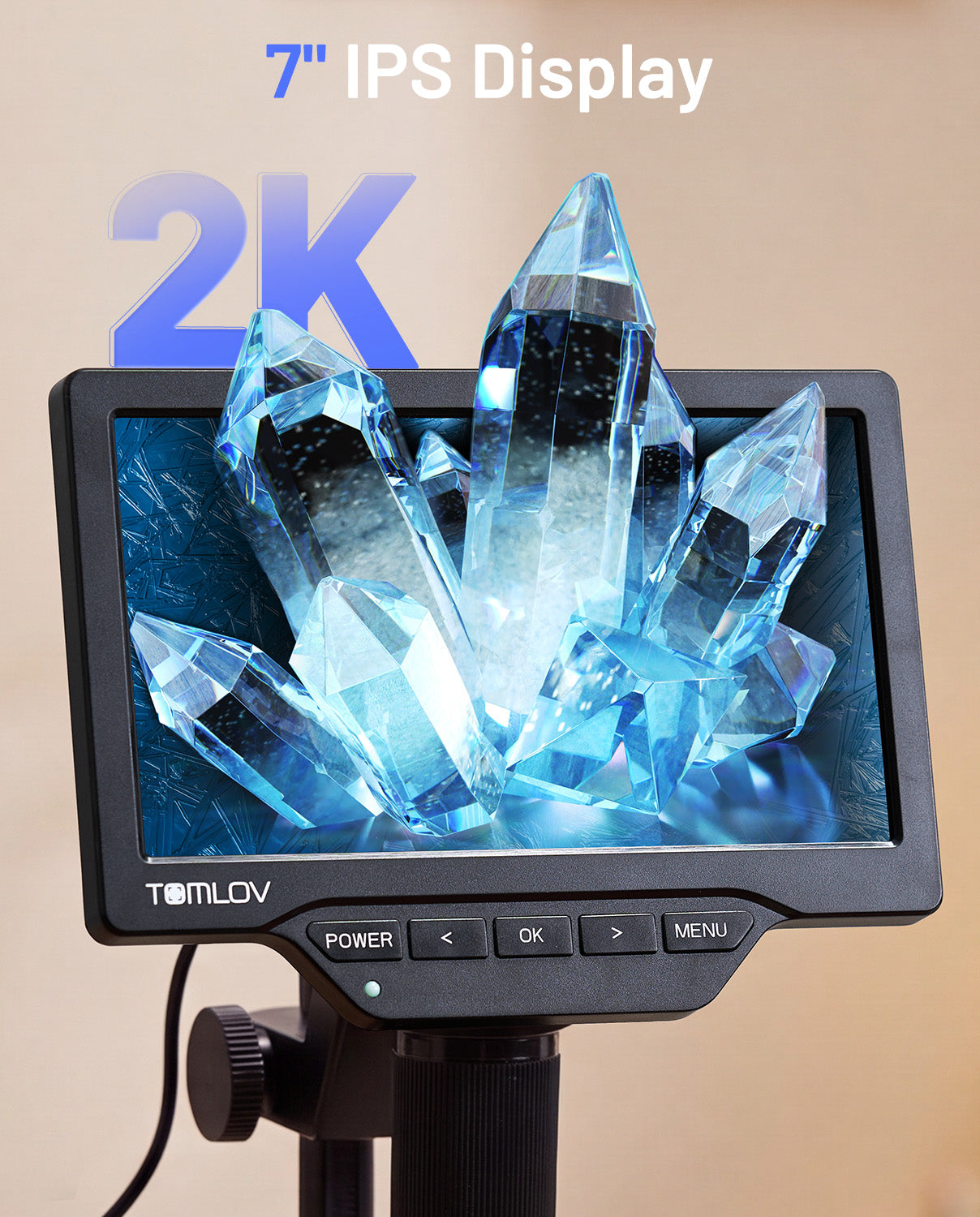 TOMLOV DM4W Max 2K Coin Microscope with Built-in Scale, 7" Full Coin View