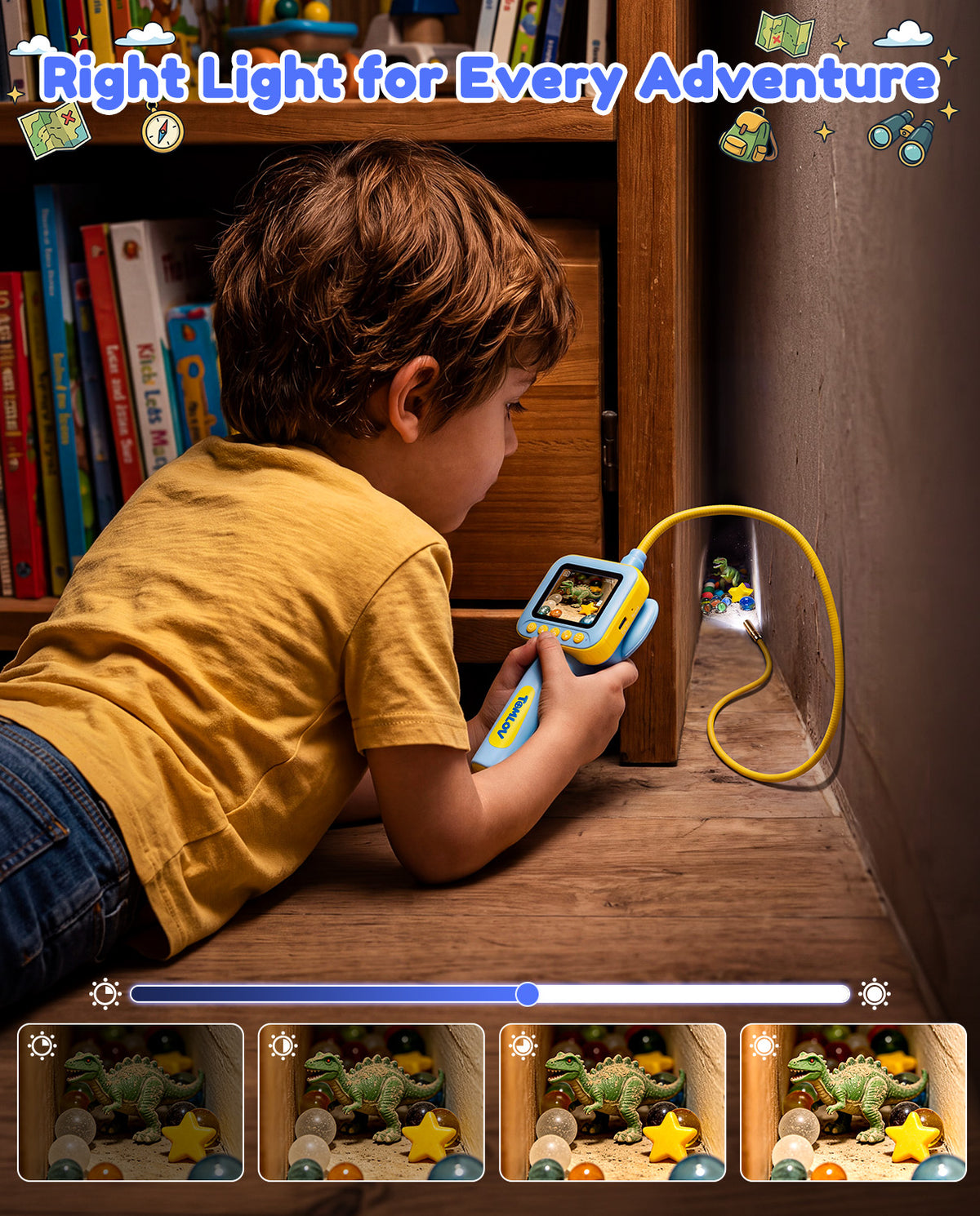 【NEW】TOMLOV S50 Microscope for Kids, Kids Borescope Camera with Light, STEM Toy