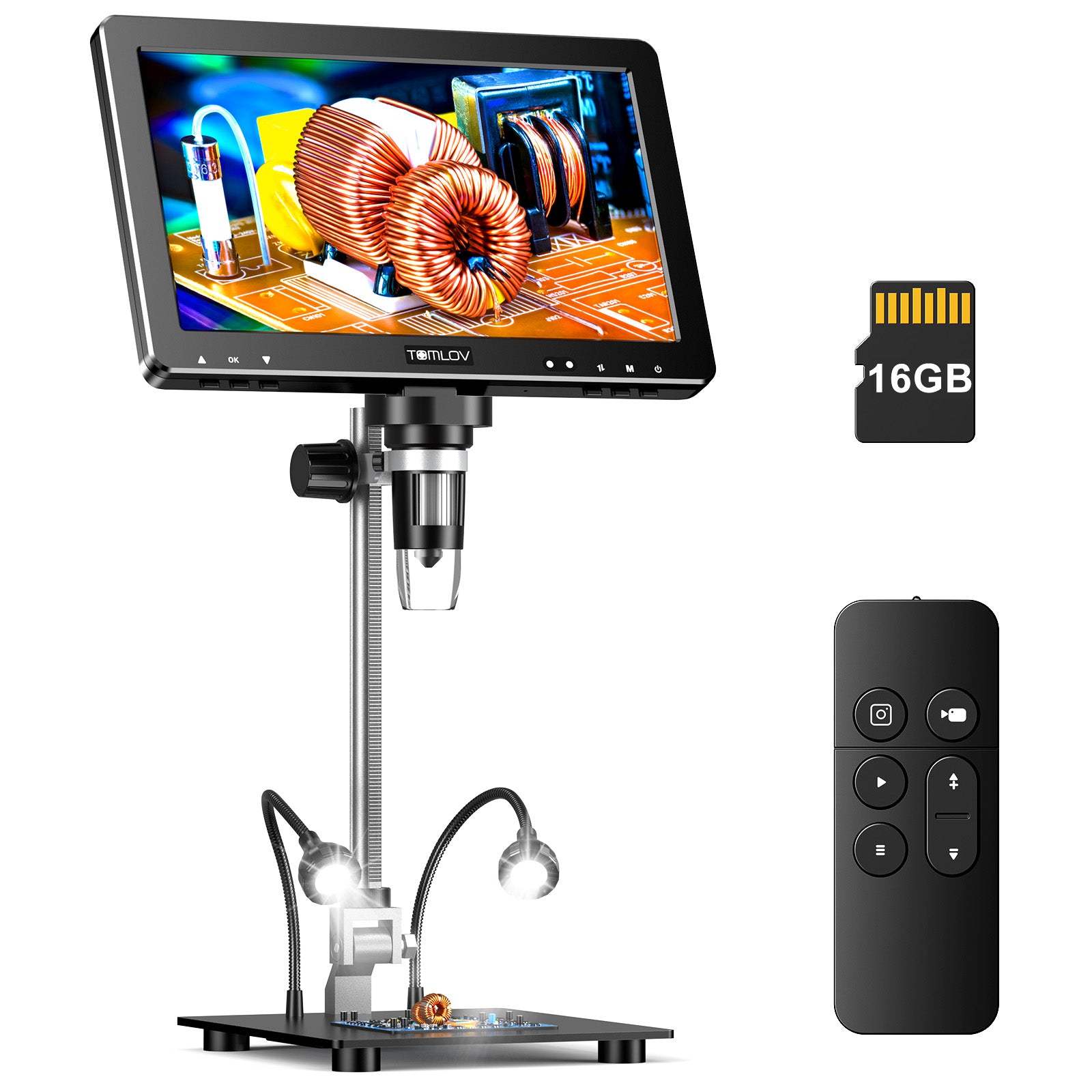 TOMLOV DM9 Max Digital Coin Microscope, Full Coin View, 10.1" IPS Screen