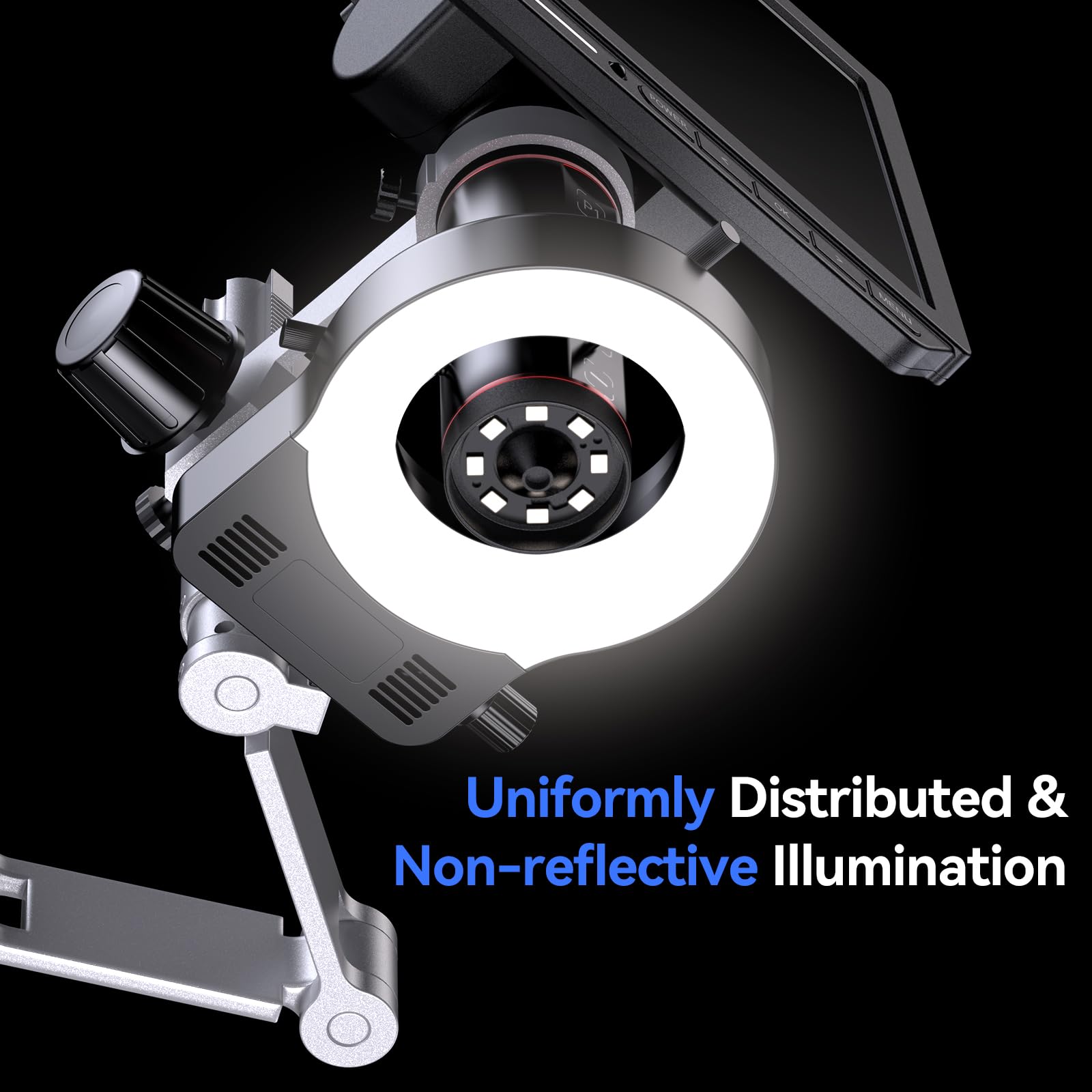 With upgraded soldering mat and brighter ring light. TOMLOV 4K Autofocus Microscope TM4K-AF Max, 10.1" HDMI Digital Microscope with Spin Flex Arm, Micro Soldering Microscope for Electronics Repair 9