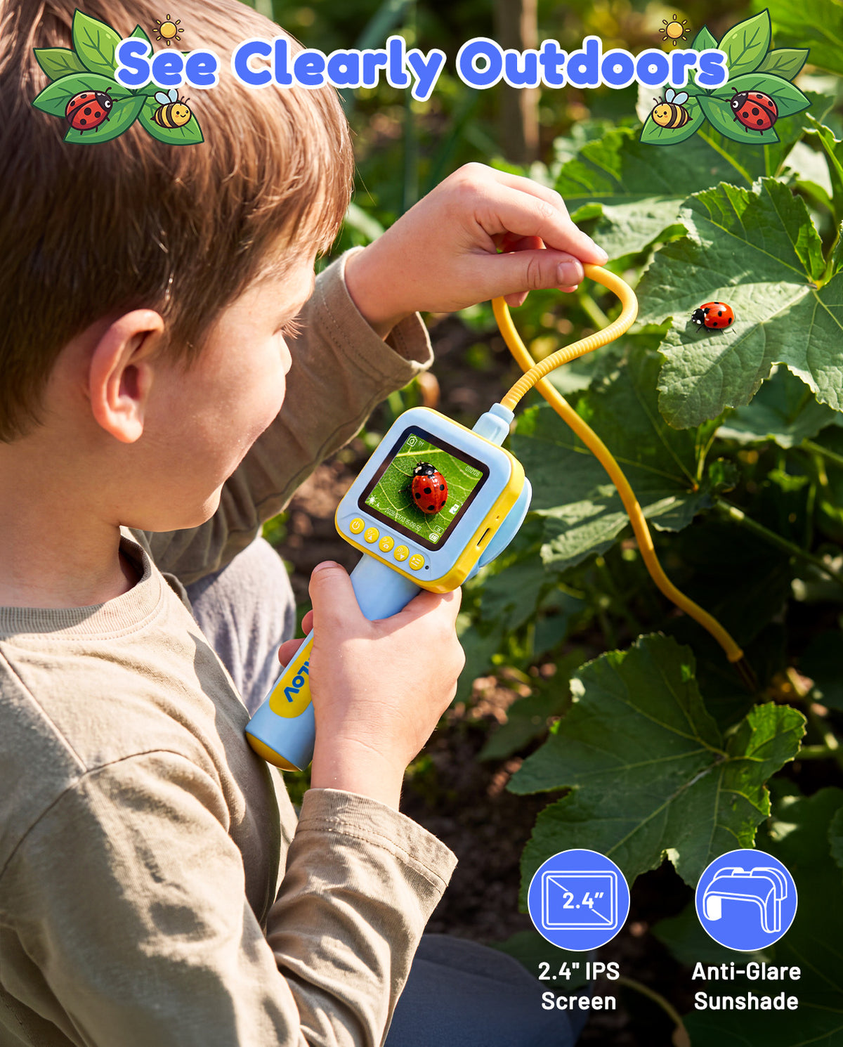 【NEW】TOMLOV S50 Microscope for Kids, Kids Borescope Camera with Light, STEM Toy