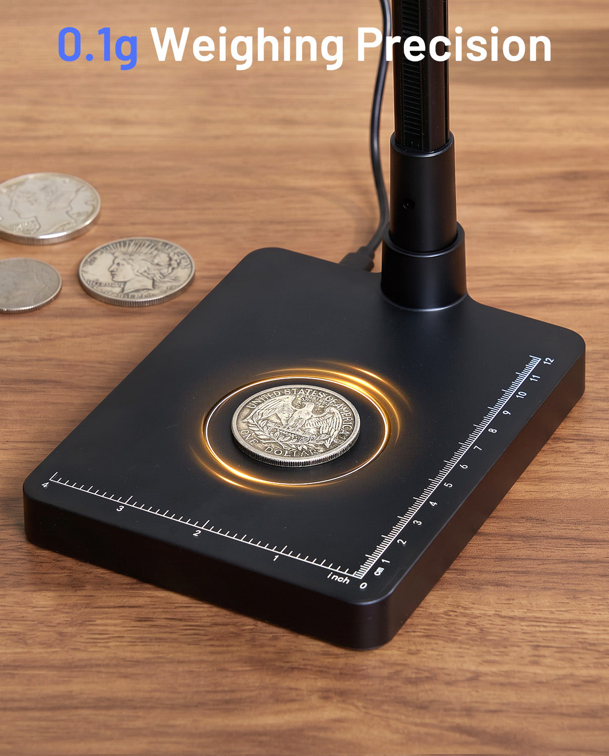 TOMLOV DM4W Max 2K Coin Microscope with Built-in Scale, 7" Full Coin View