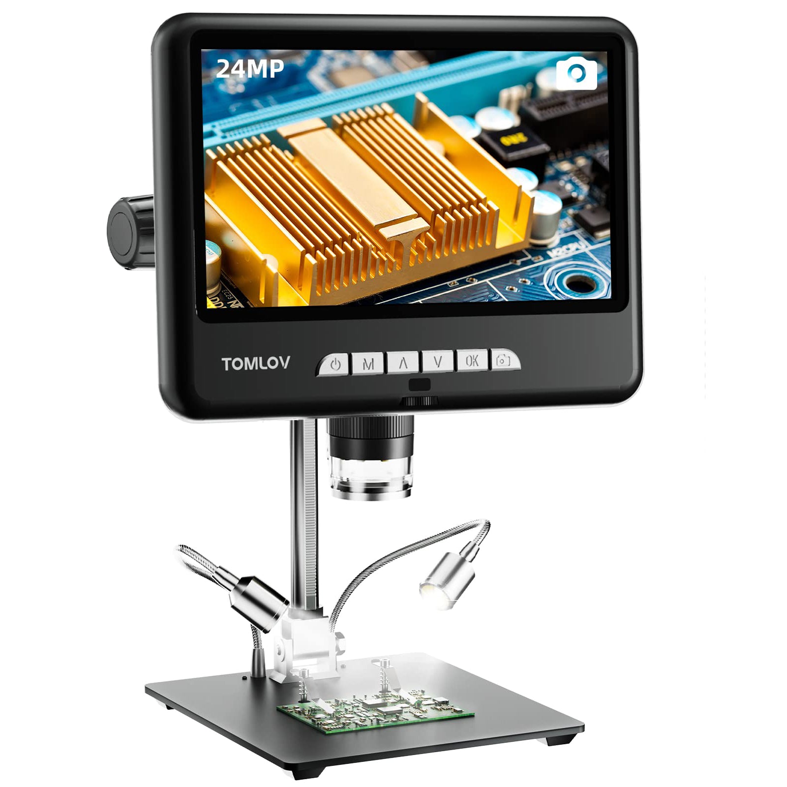 TOMLOV DM402 Pro 2K Digital Microscope 1200x, 10.1 inch IPS