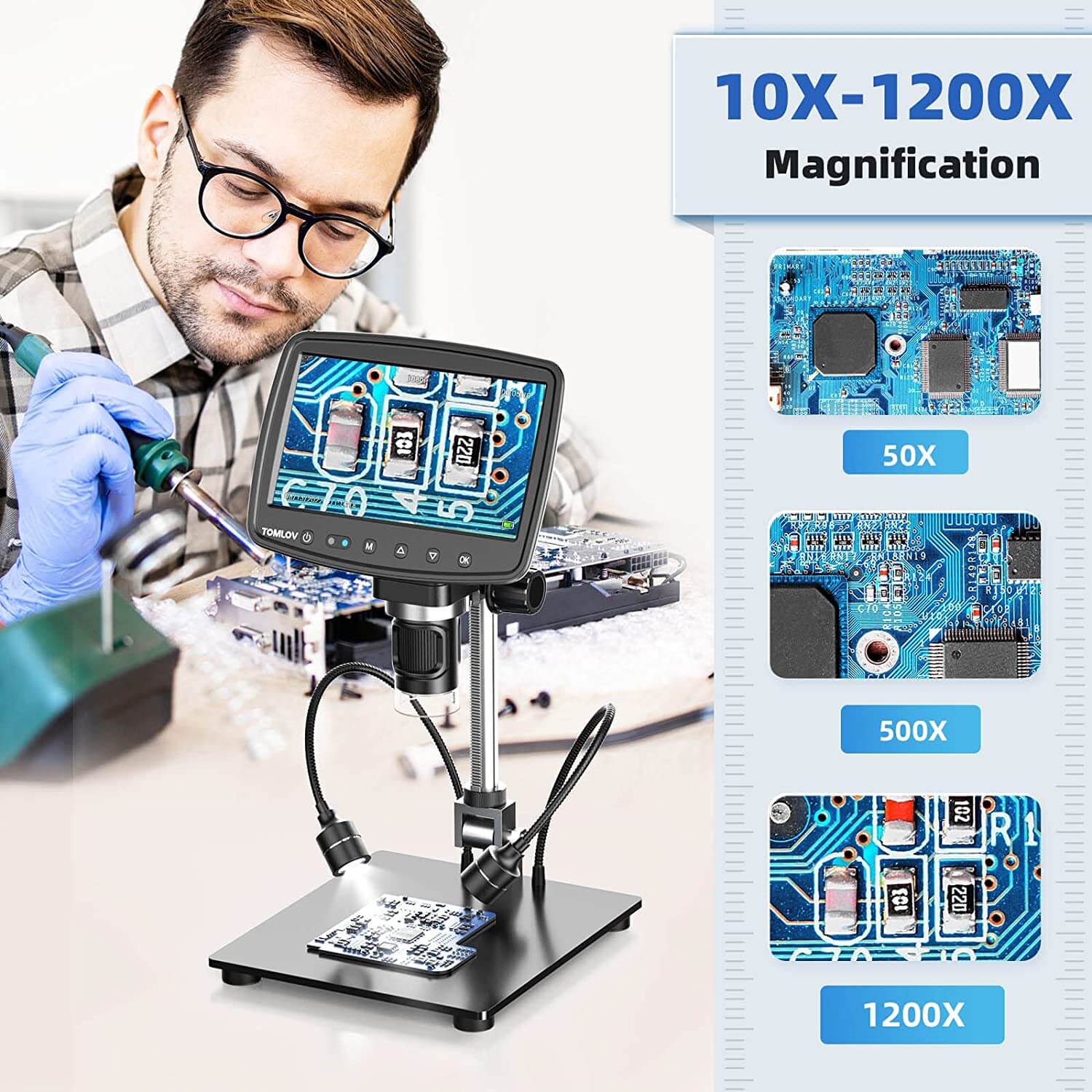 TOMLOV DM03 Digital Microscope, HDMI Digital Microscope