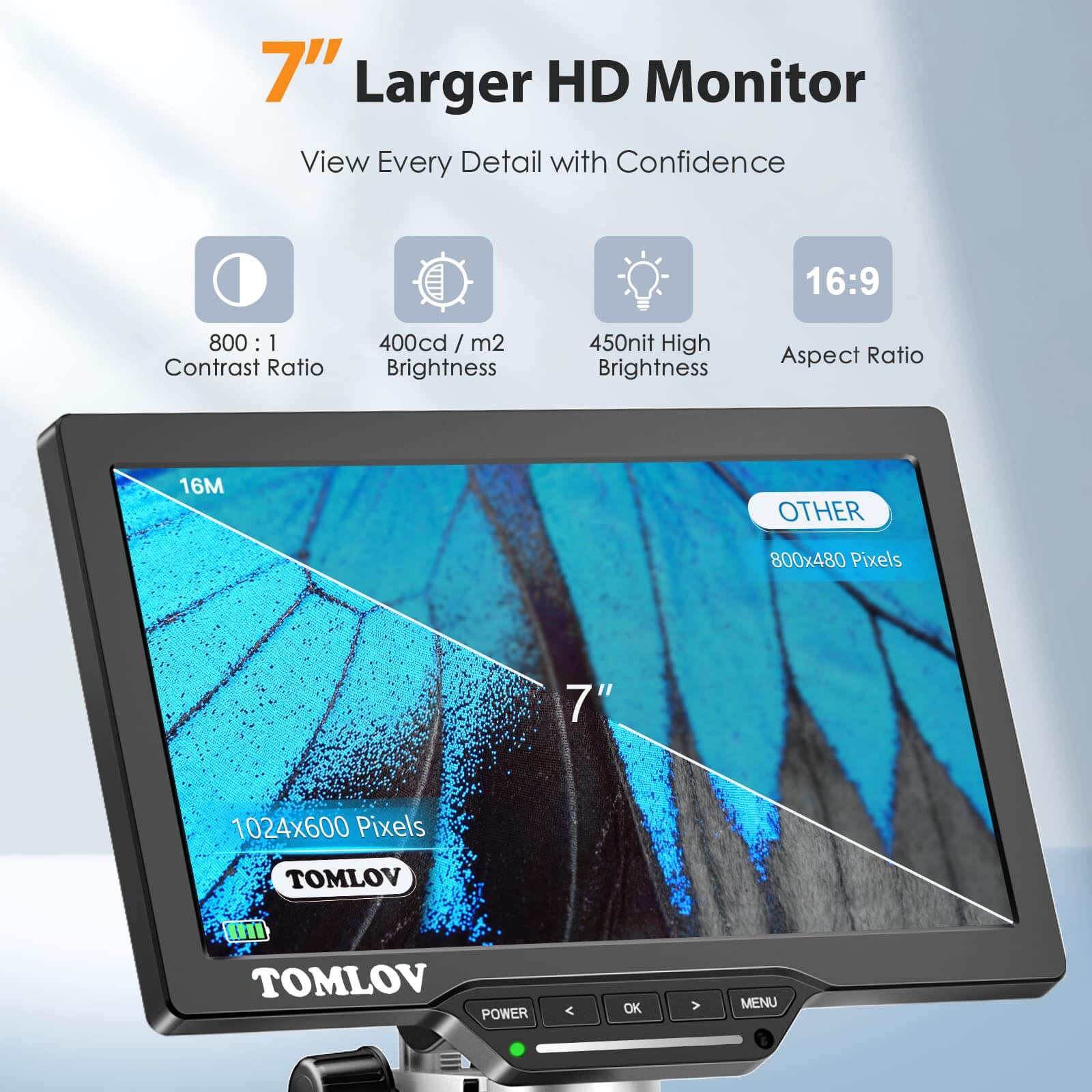 TOMLOV DM201 Pro Digital Microscope HDMI LCD Microscope