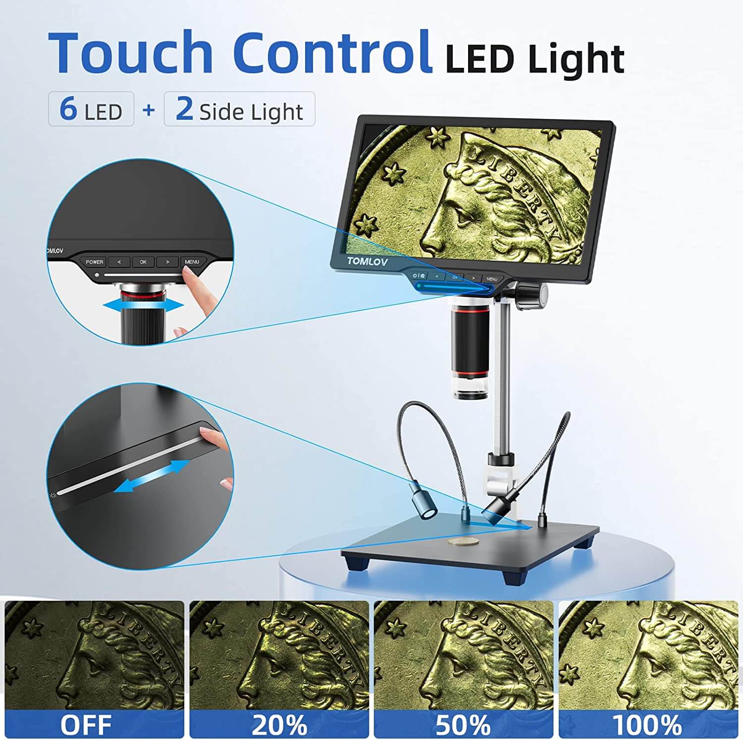 TOMLOV DM202 Max Digital Microscope, 10.1" HDMI LCD Microscope