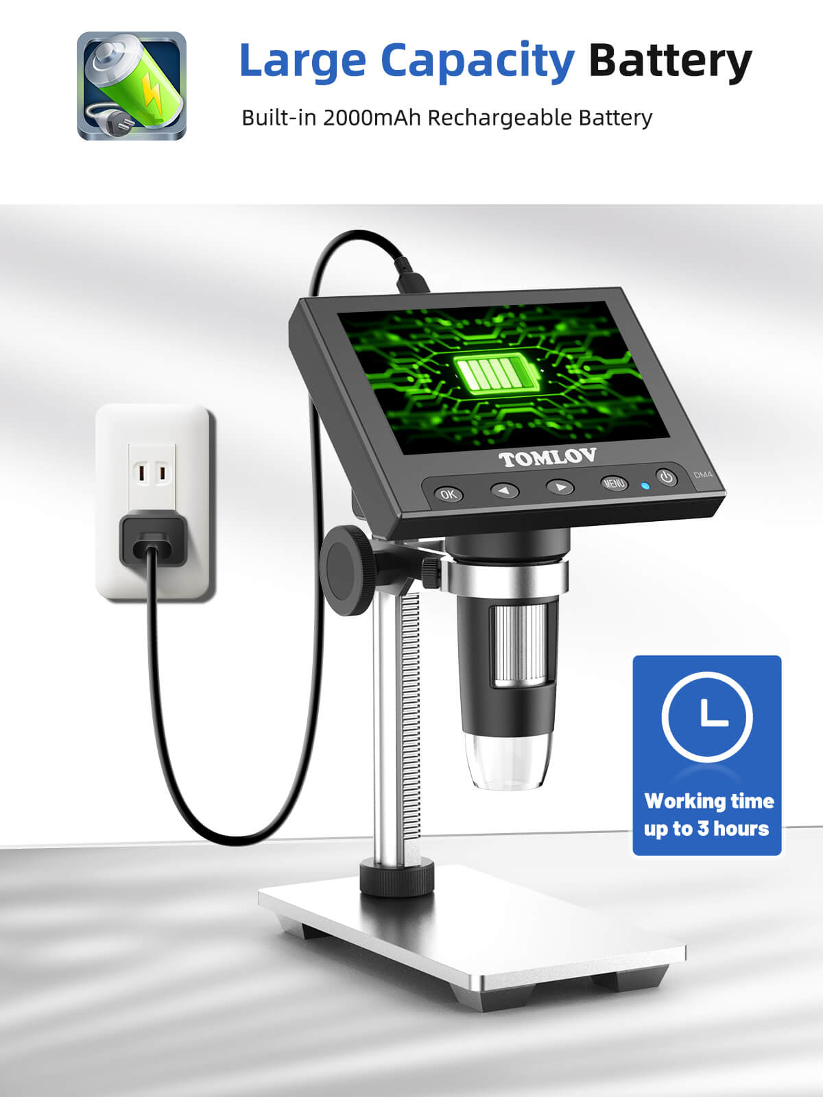 TOMLOV DM4 Coin Microscope, 4.3" LCD digital microscope
