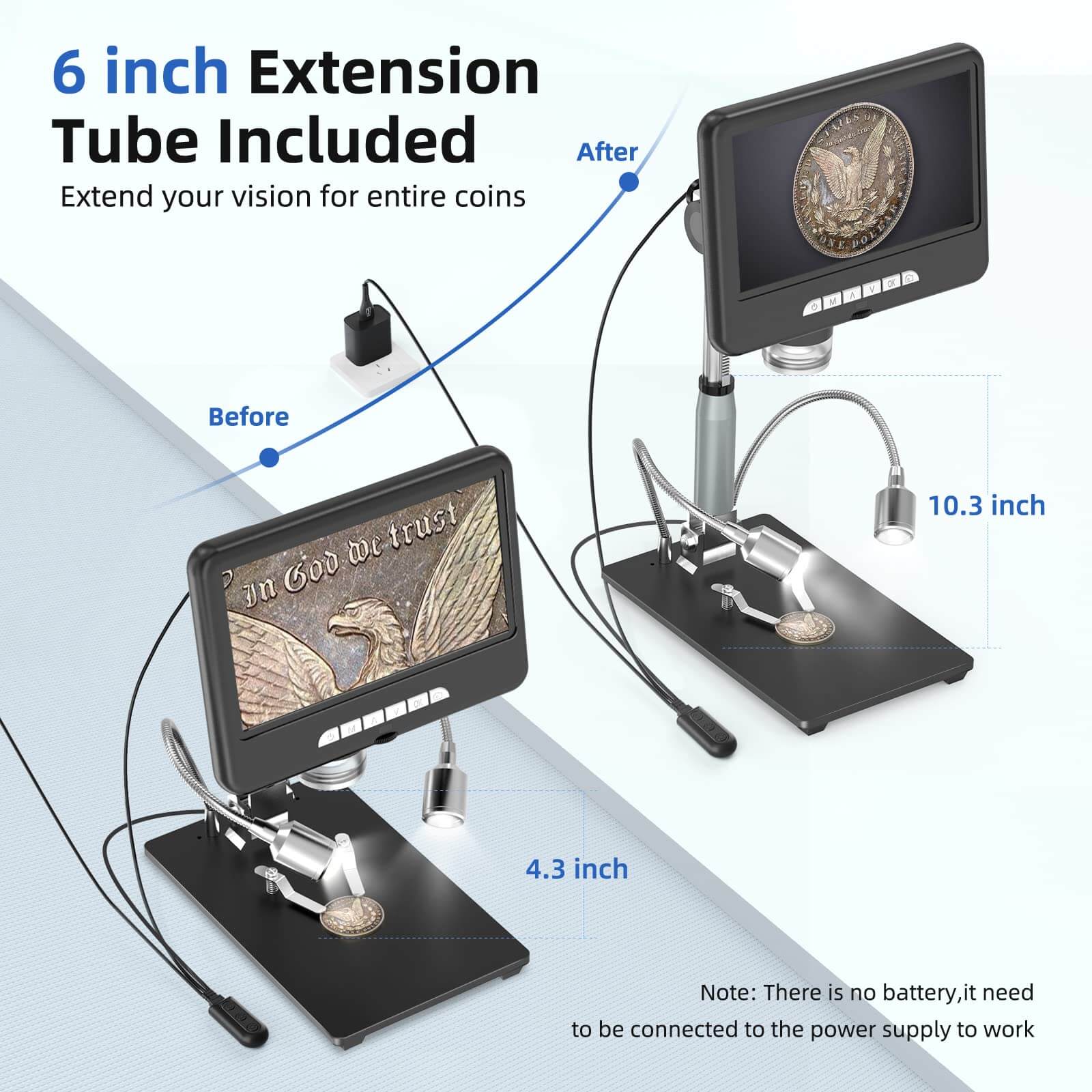 TOMLOV DM401 Digital Microscope 1200x 2K LCD Microscope