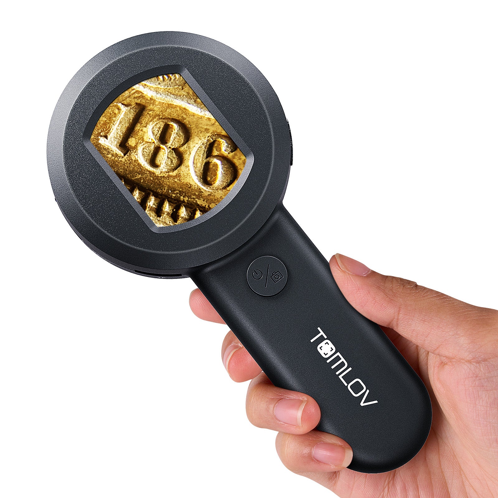 TOMLOV P10 Microscope for Adults Kids, 100X LED Lighted Jewelers Loupe