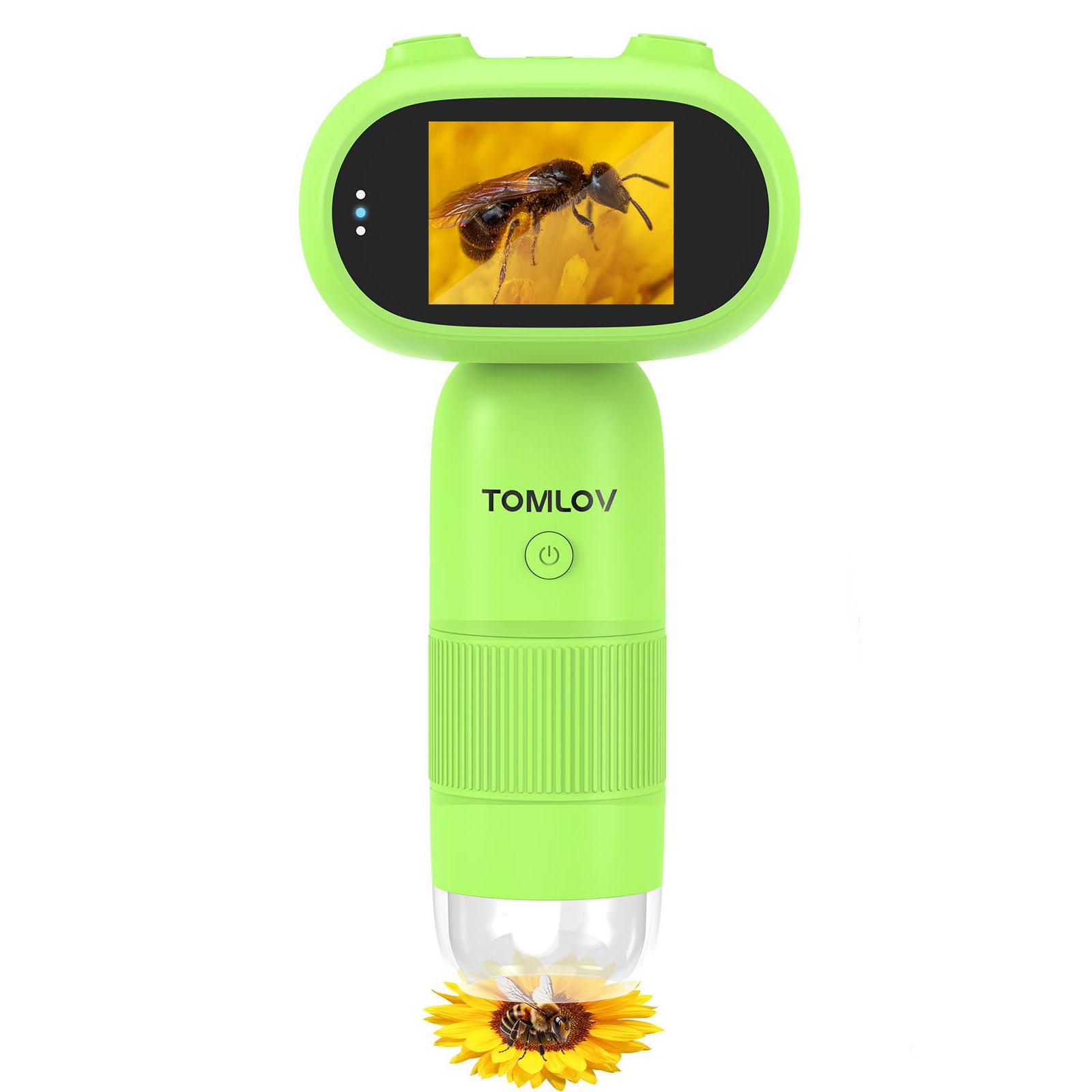 TOMLOV P30 Microscope for Kids, Portable 1000X Slides Digital Microscope with 2" Screen, HD 16MP Camera & 1080P Video