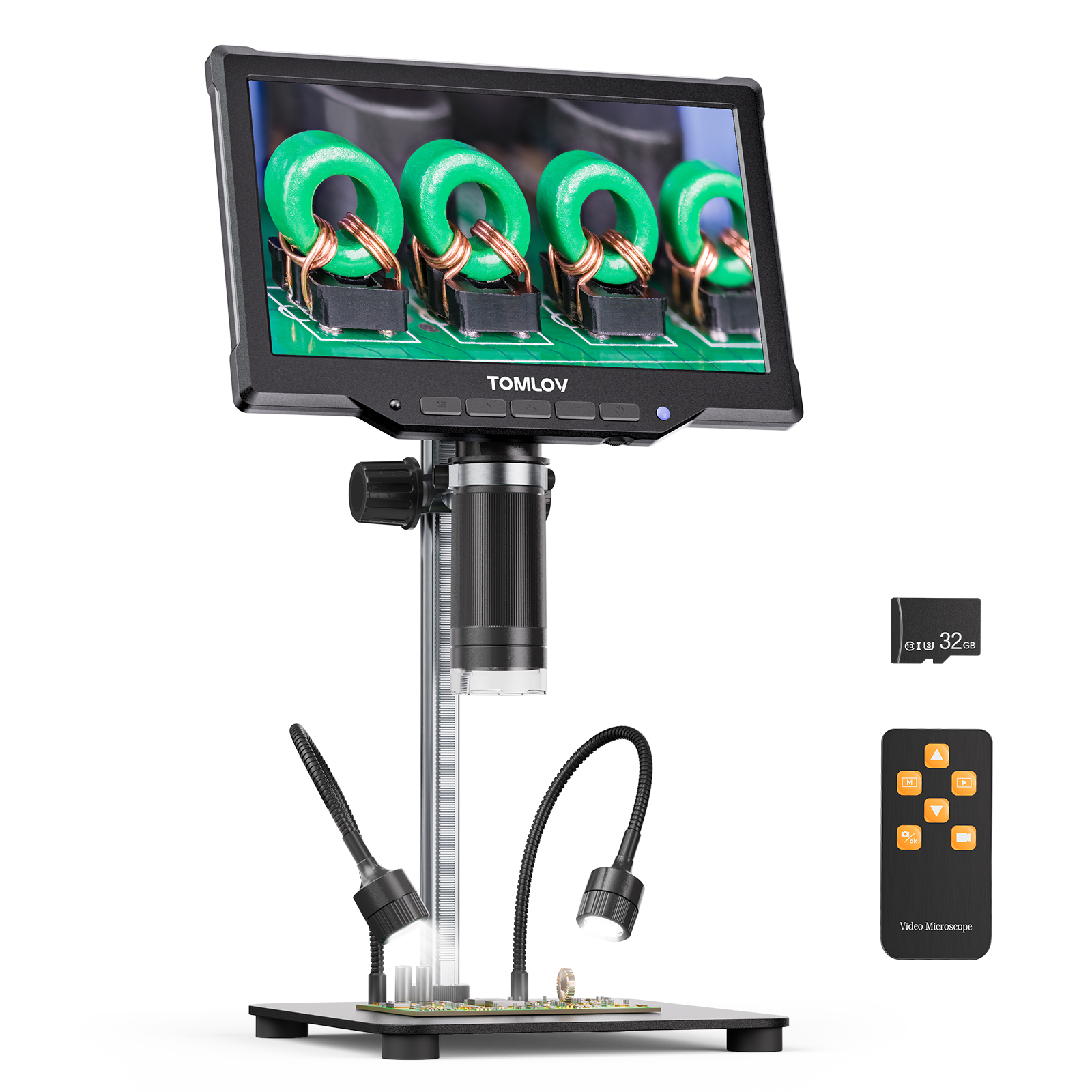 TOMLOV DM10 10.1" 1080P 1200X HD IPS Coin Microscope