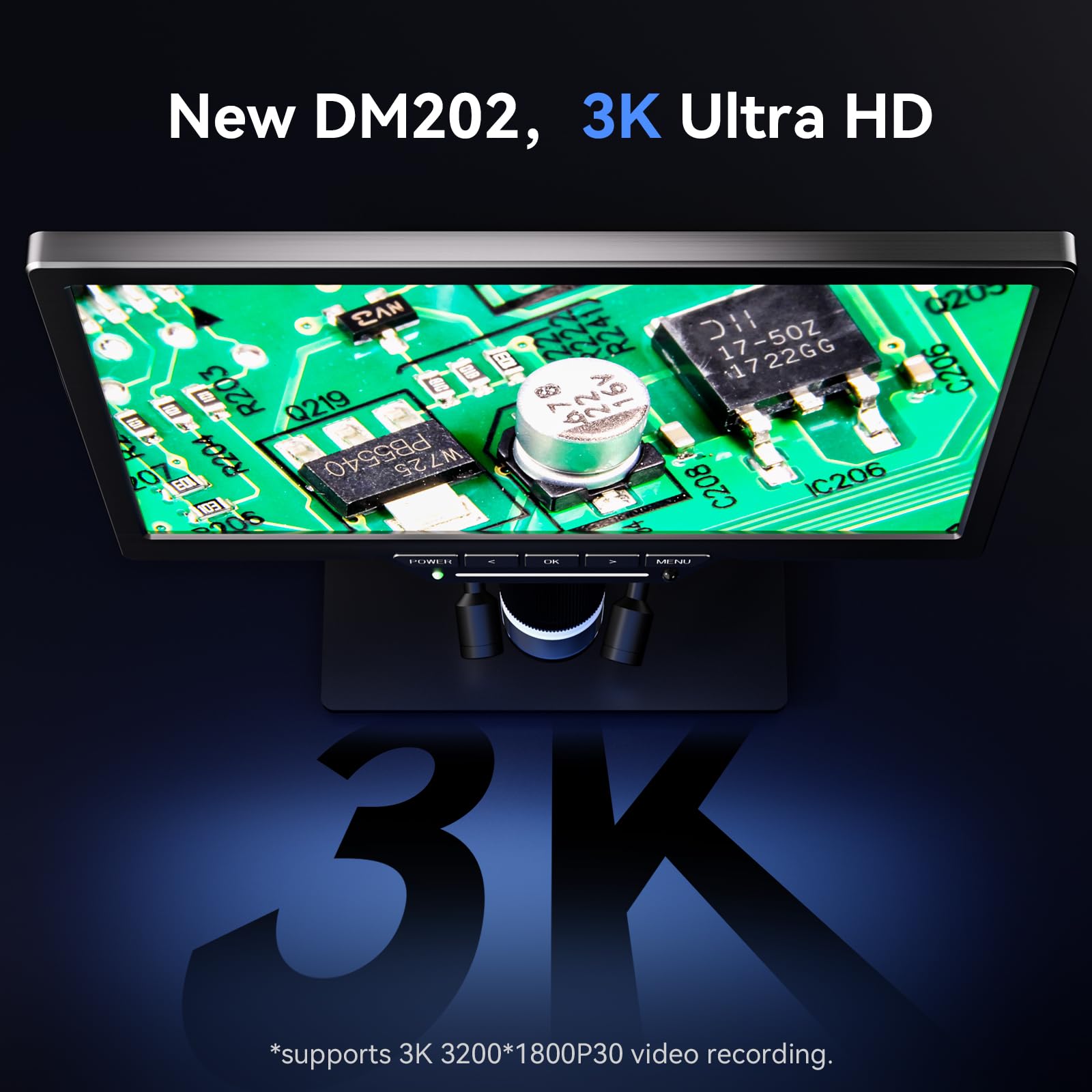 TOMLOV DM202 3K Digital Microscope: 10.1" HDMI LCD Microscope