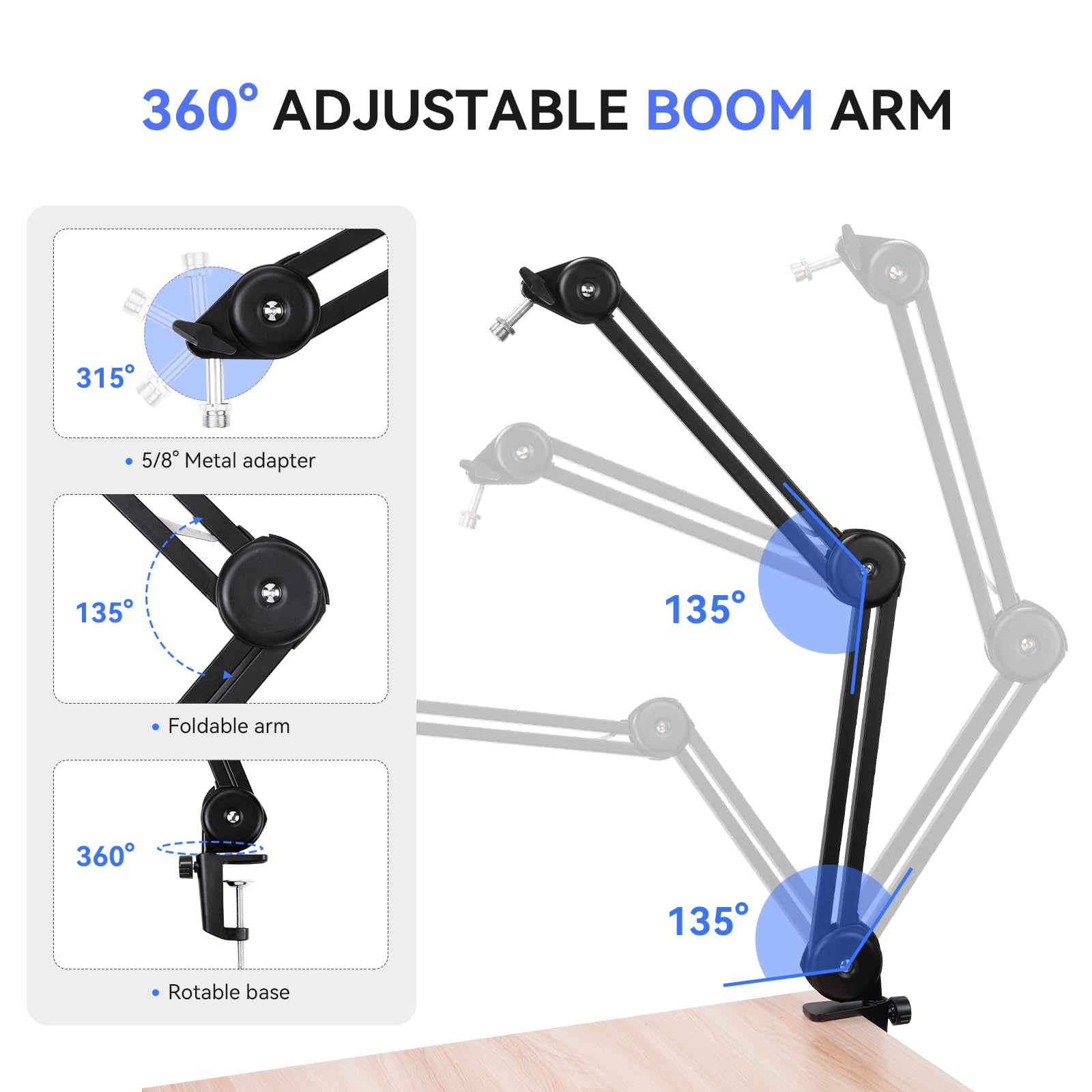 TOMLOV Flexible Arm Stand for Digital Microscope AM017