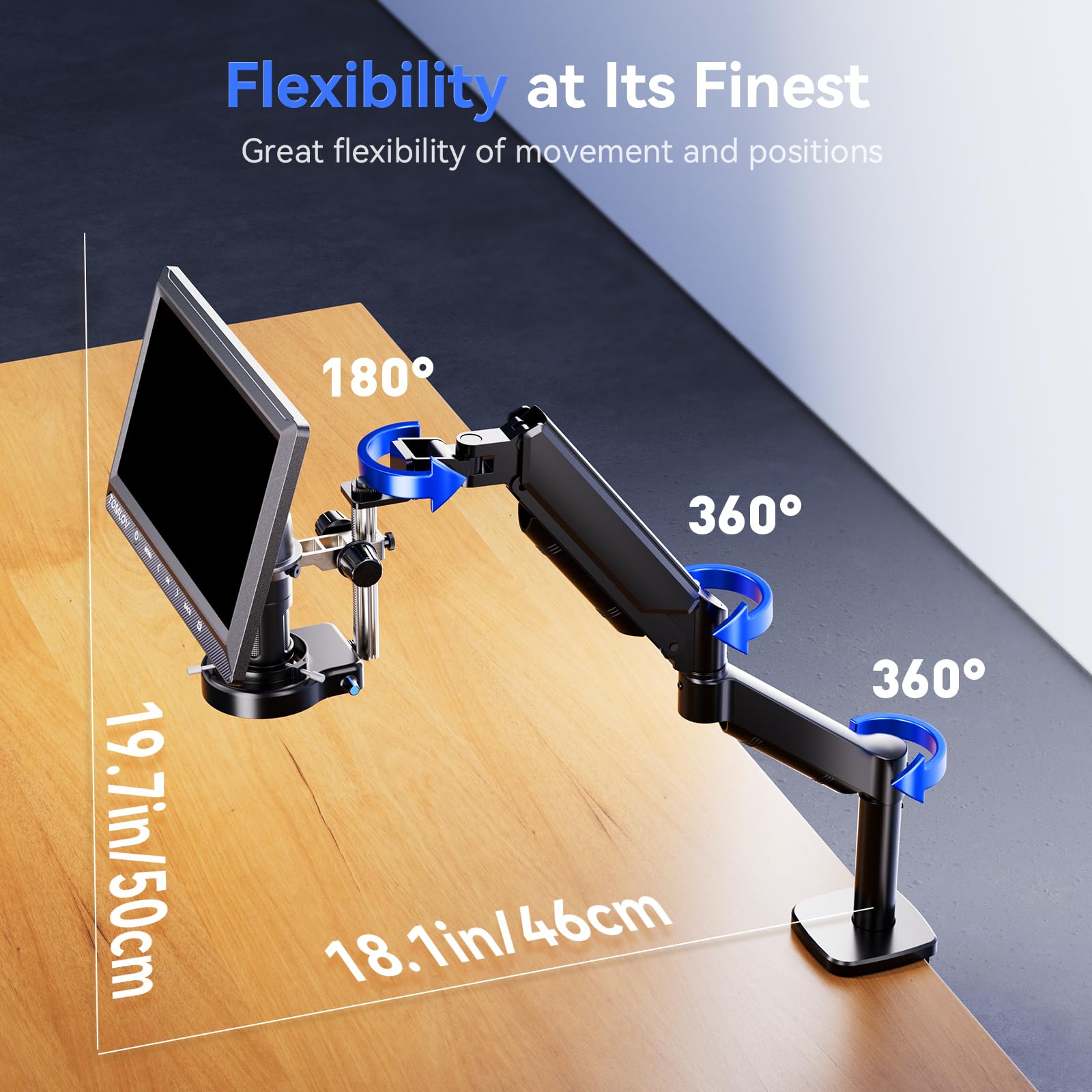 TOMLOV DM702 Flex-S 10.1" Digital Microscope with Soldering Helping Hands Station