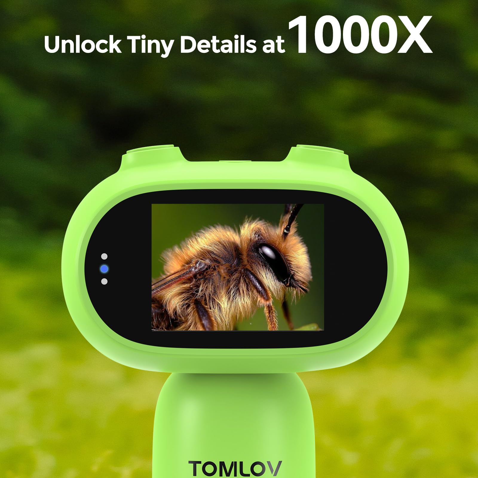 TOMLOV P30 Microscope for Kids, Portable 1000X Slides Digital Microscope with 2" Screen, HD 16MP Camera & 1080P Video