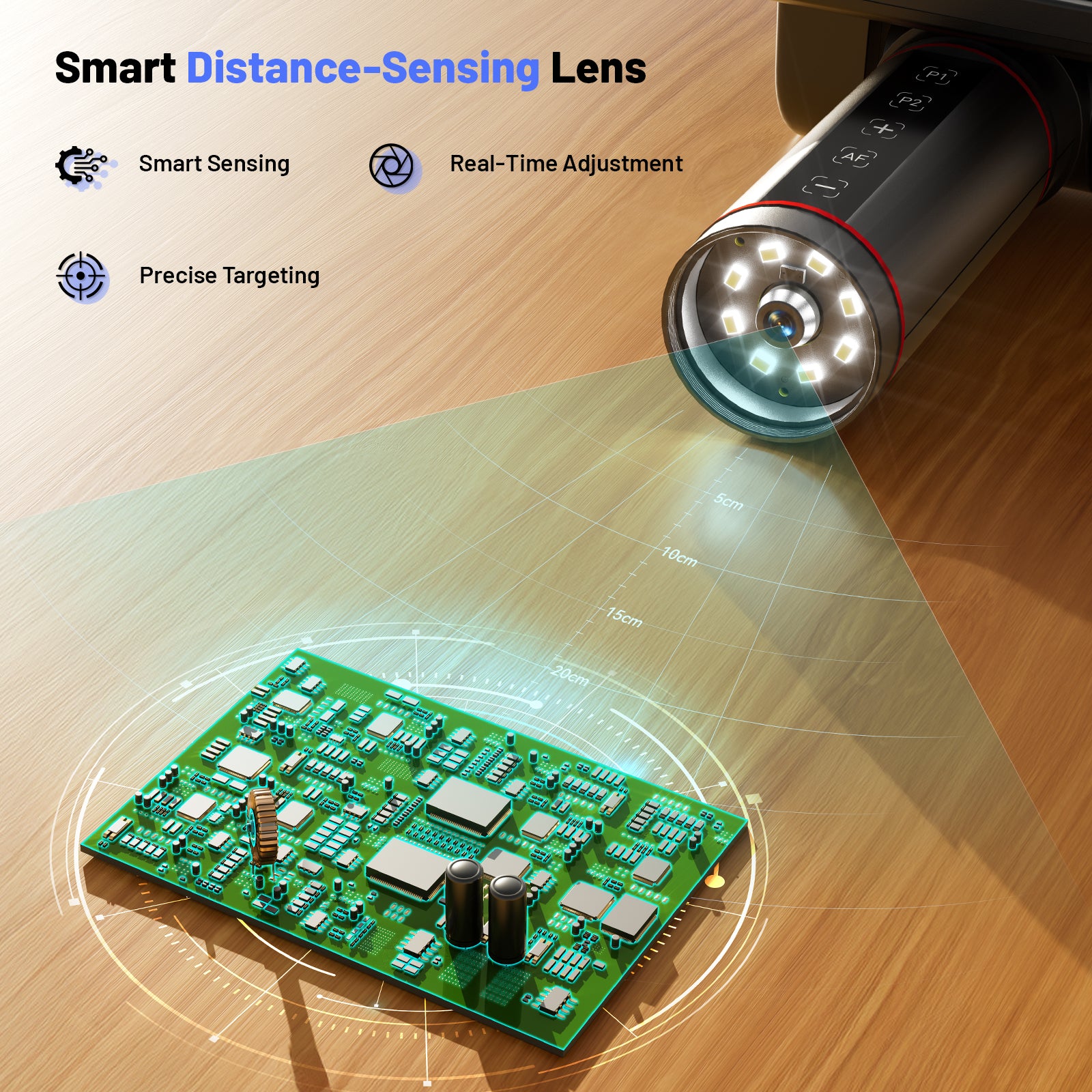 TOMLOV Autofocus 4K Digital Microscope, 8" TM4K-AF Flex Arm for Soldering