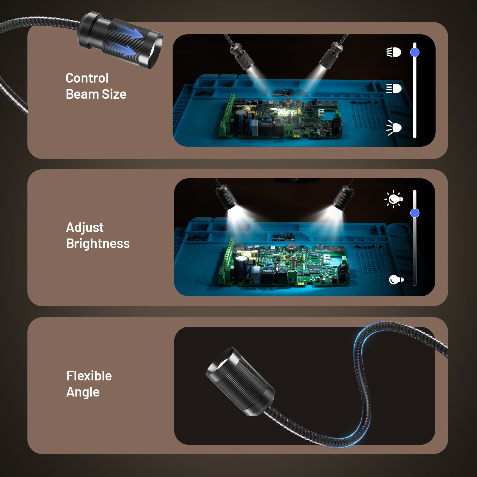 TOMLOV Autofocus 4K Digital Microscope, 8" TM4K-AF Flex Arm for Soldering