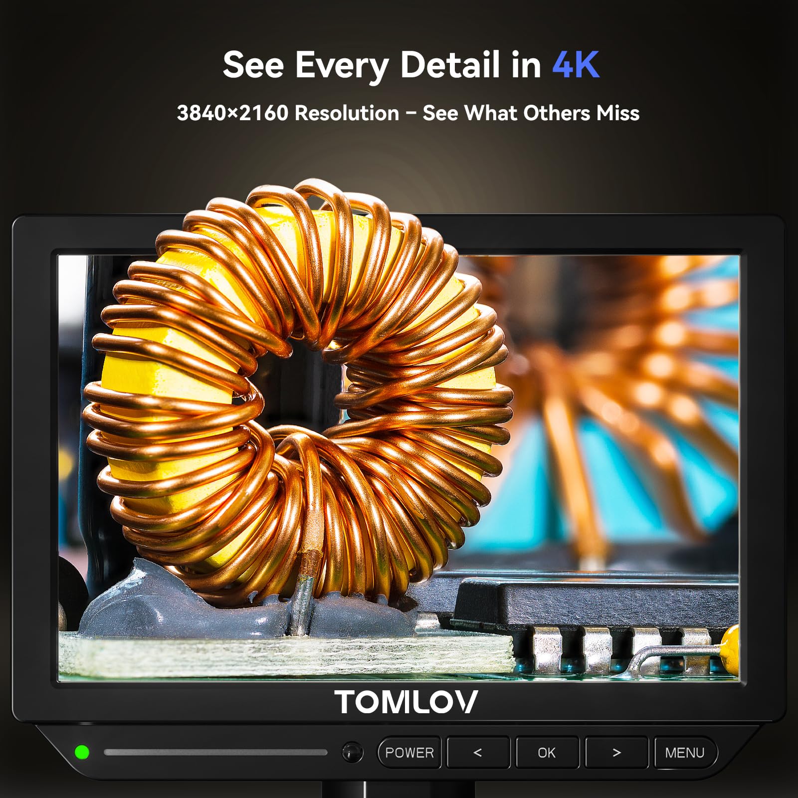 TOMLOV Autofocus 4K Digital Microscope: 8" TM4K-AF Flex Arm HDMI Micro Soldering Microscopes