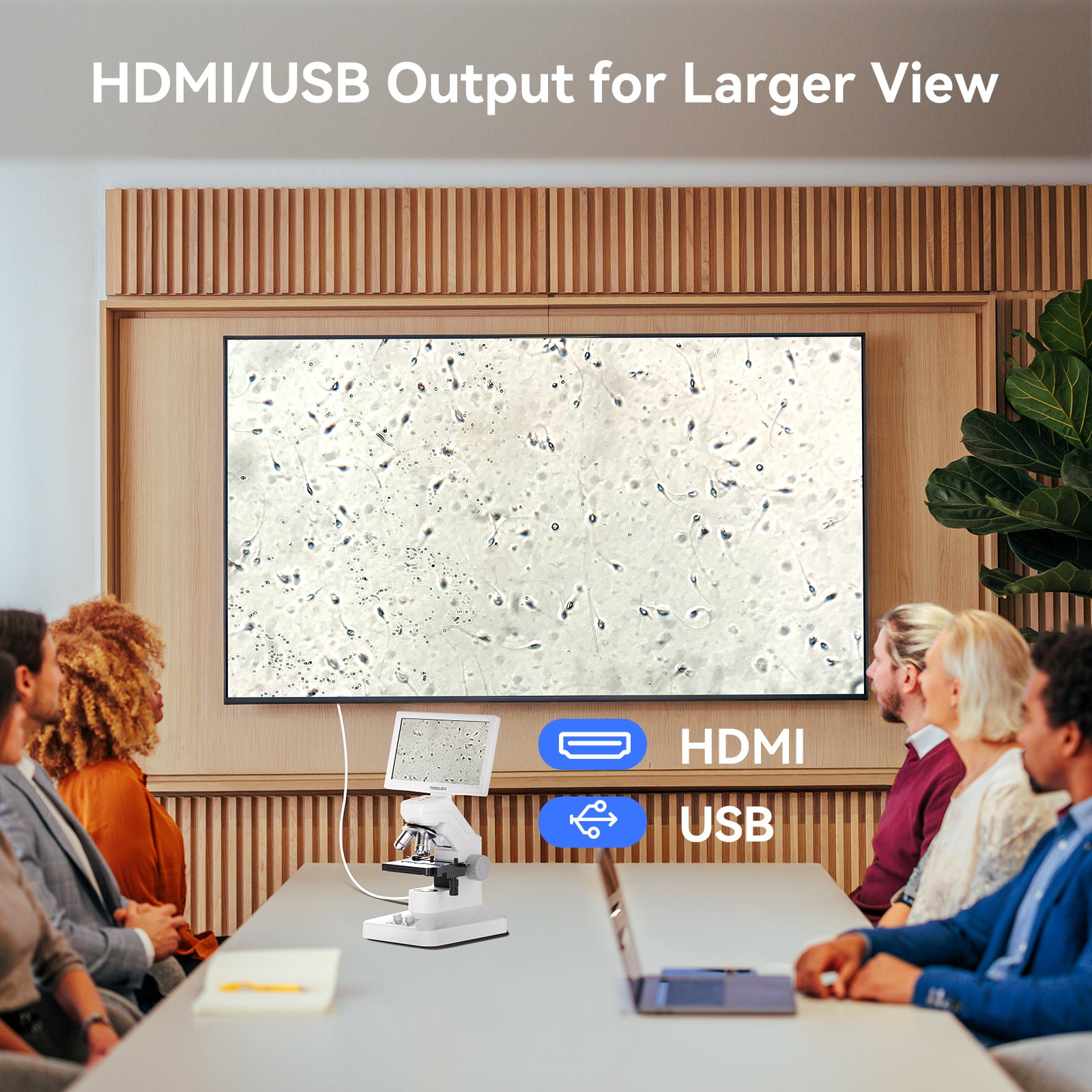 TOMLOV DM301 Max Microscope for Kids Students Adults with X-Y Stage, Digital Microscope Camera with 7" Screen