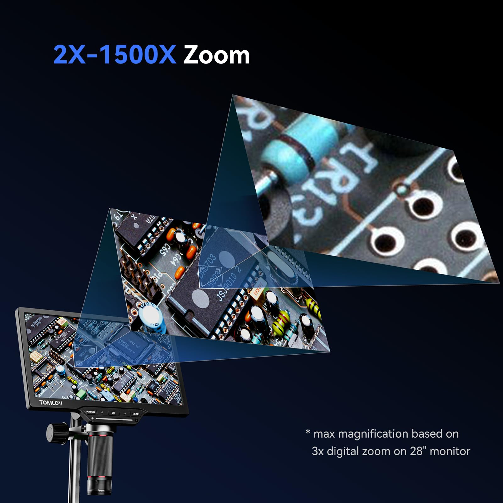 TOMLOV DM202 3K Digital Microscope: 10.1" HDMI LCD Microscope