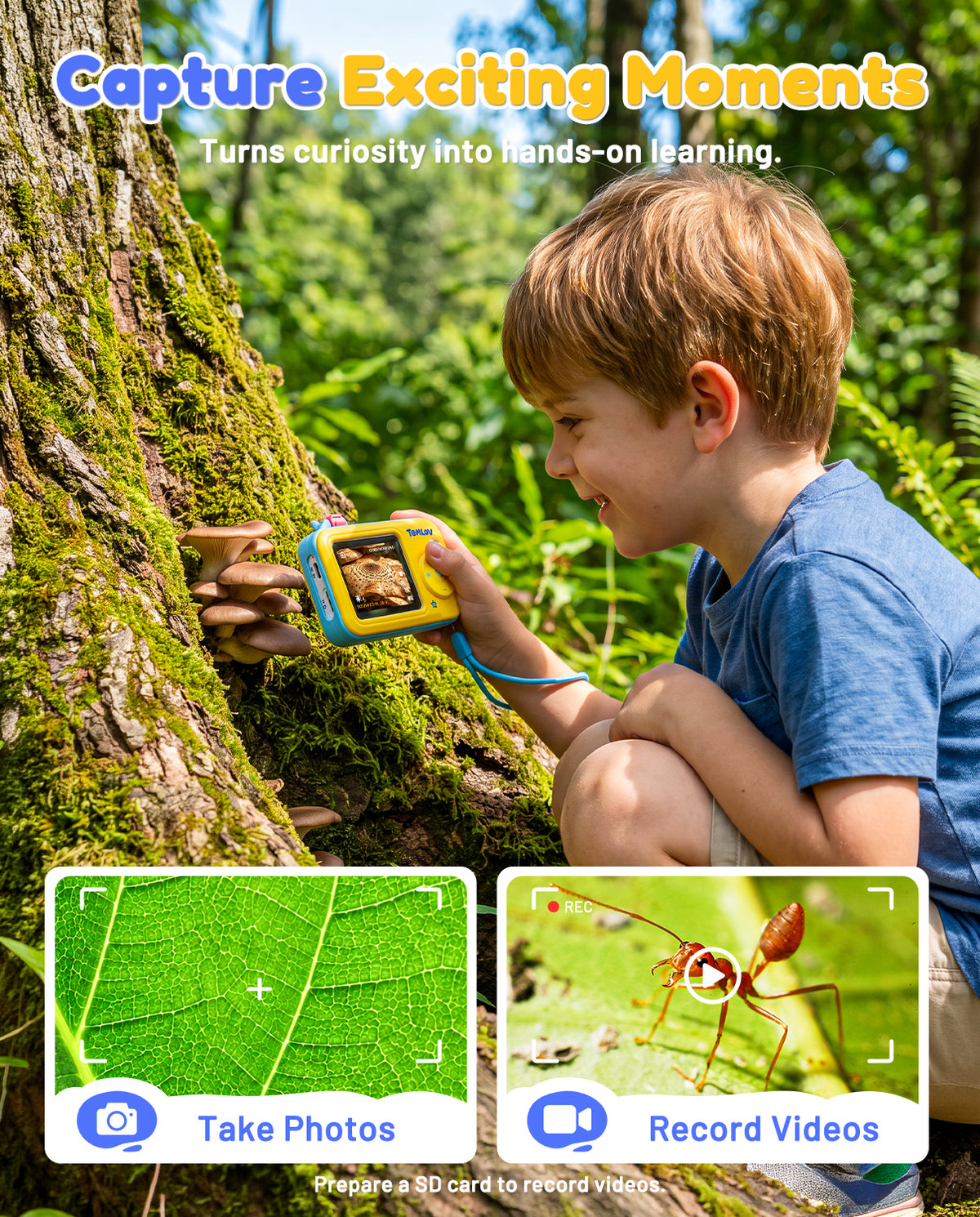 【NEW】TOMLOV P50K Digital Microscope for Kids, Handheld Miniscope STEM Toys, Blue