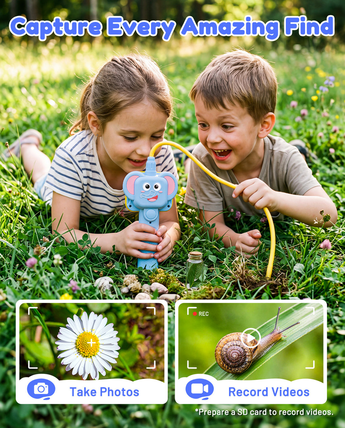 【NEW】TOMLOV S50 Microscope for Kids, Kids Borescope Camera with Light, STEM Toy