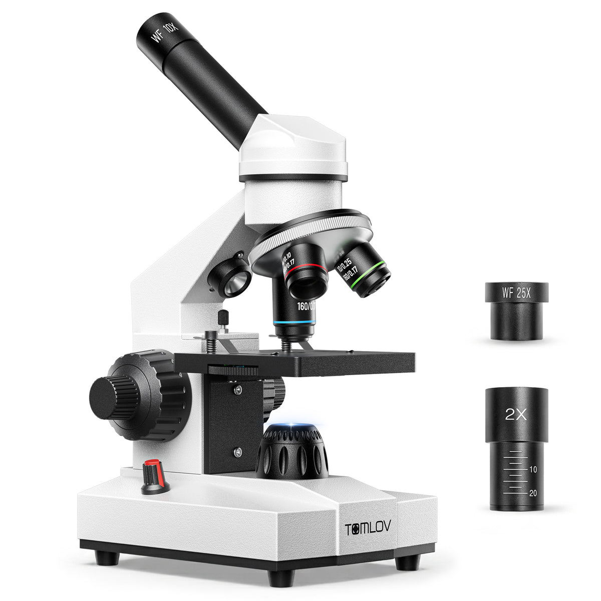 【NEW】TOMLOV Compound Microscope with Coarse & Fine Focus for Students, 40X-2000X