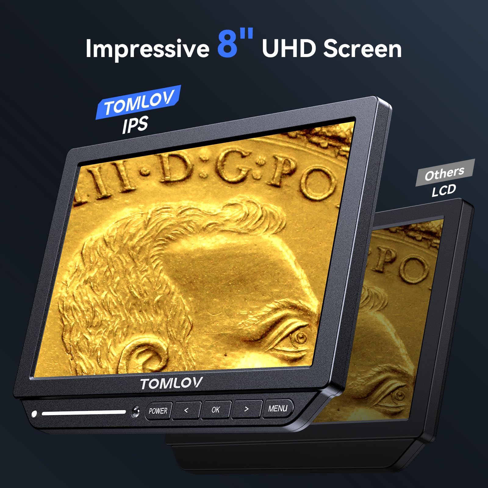 TOMLOV Autofocus 4K Digital Microscope, 8" UHD IPS Screen TM4K-AF Flex Arm HDMI Micro Soldering Microscope