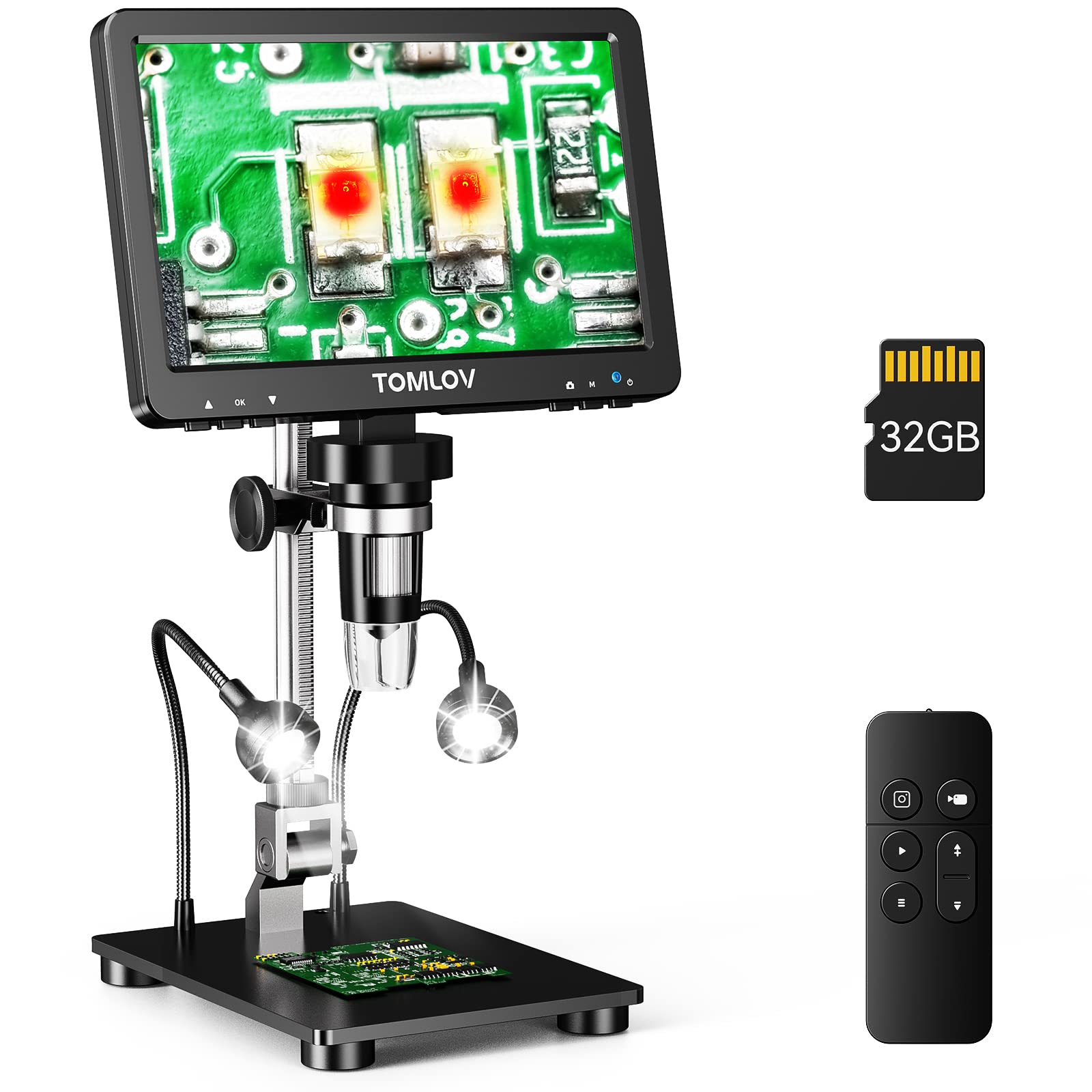 TOMLOV DM9 Pro HDMI Digital Microscope with 7'' IPS Screen