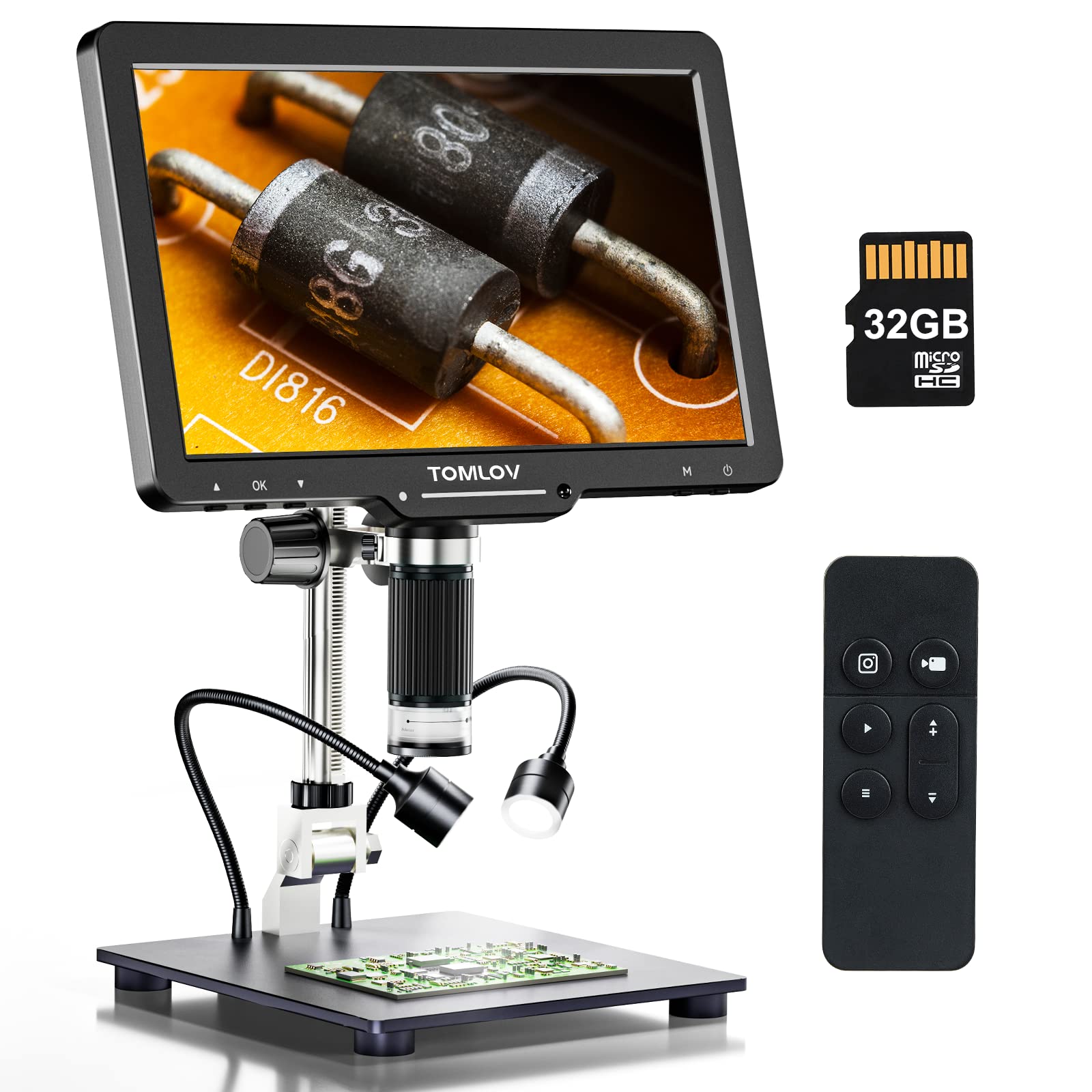 TOMLOV DM501 10" HDMI Digital Microscope with Polarizer