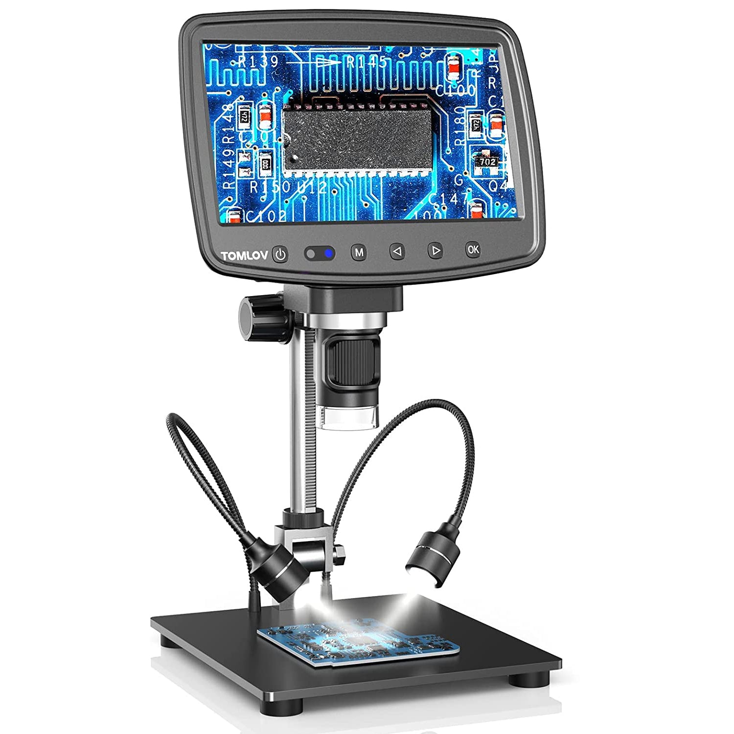 TOMLOV DM5 5'' 1080P Coin Microscope 1000X