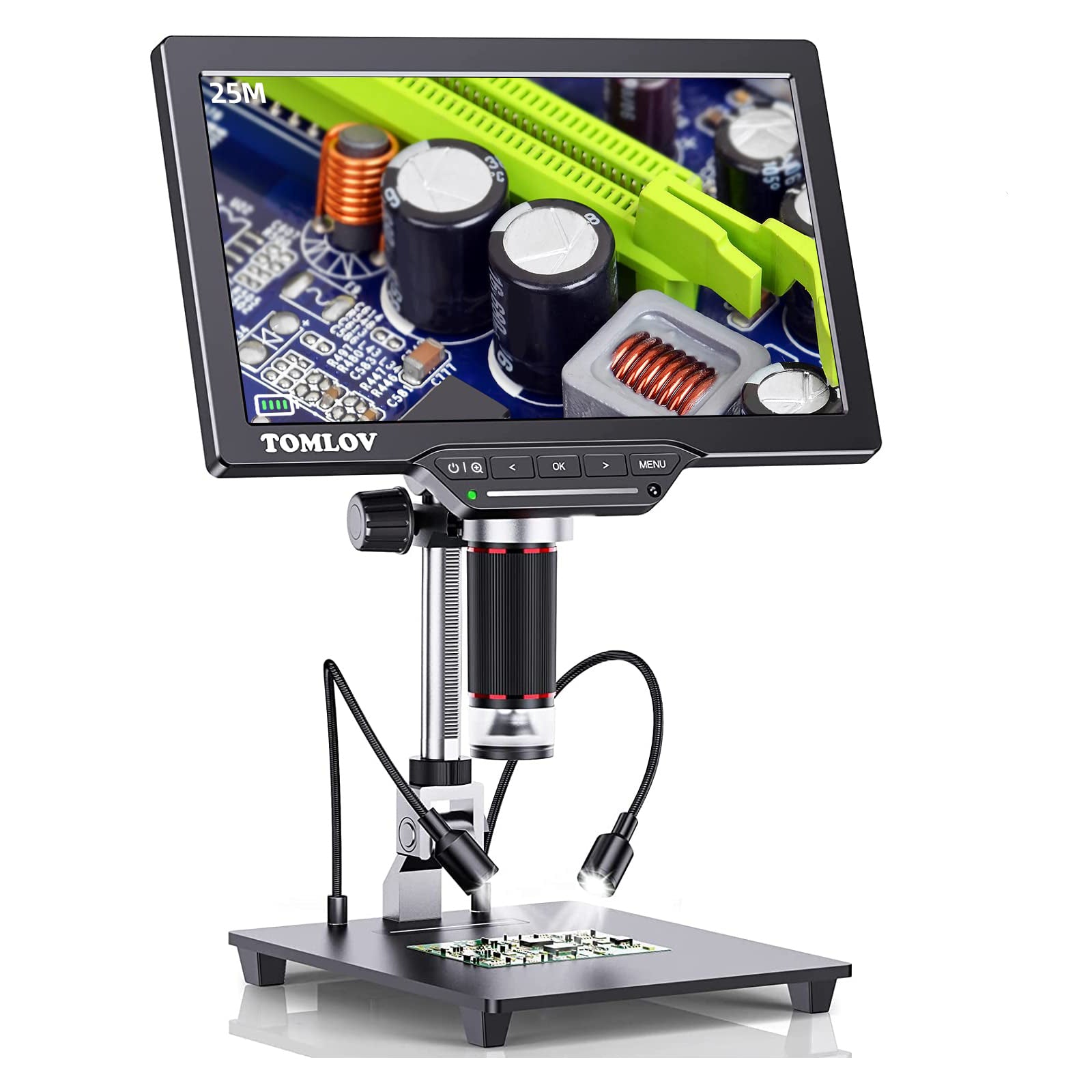 TOMLOV DM202 Max Microscopio Digital, Microscopio LCD 10,1" HDMI