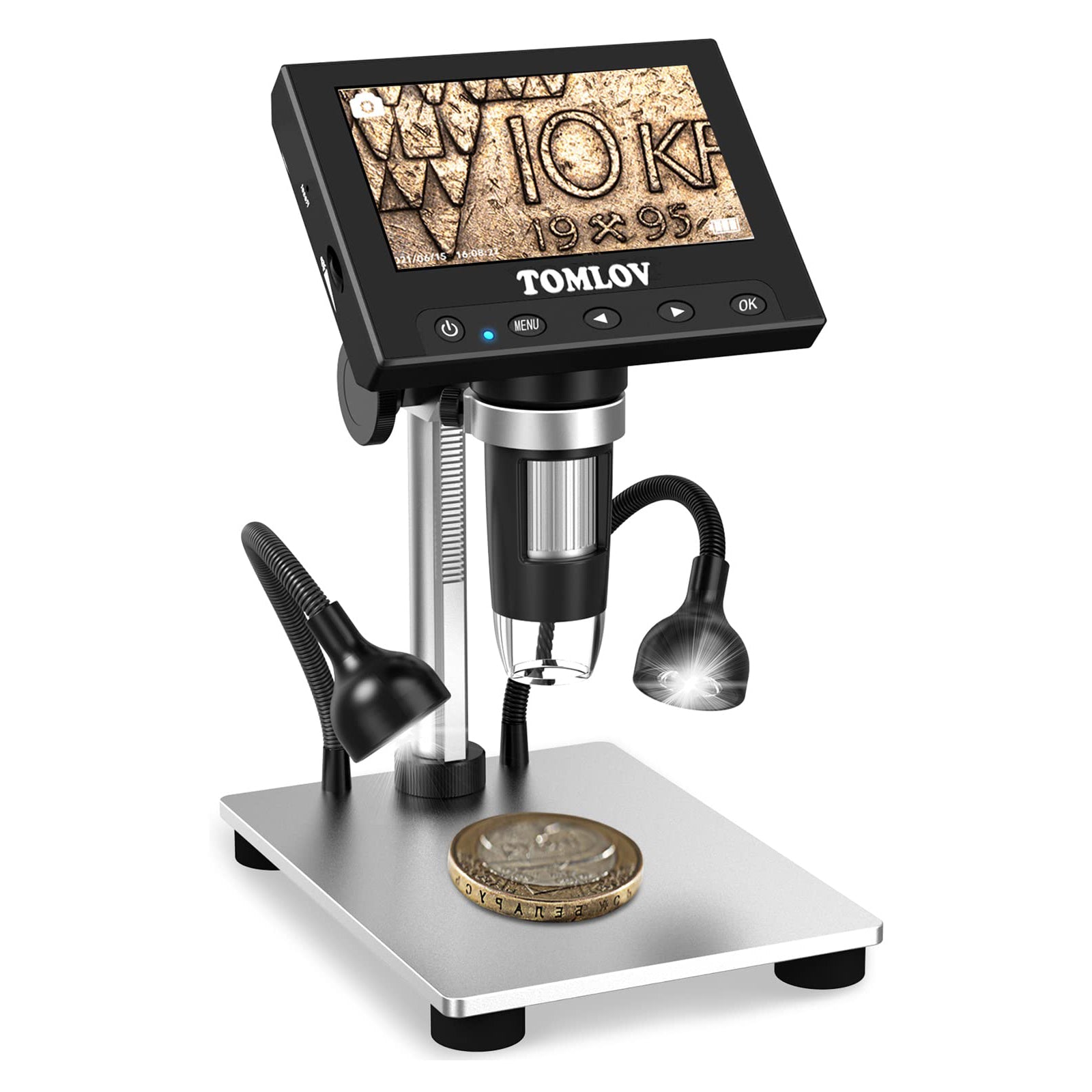 TOMLOV DM4S Microscope 1000X 4.3" LCD Digital Microscope